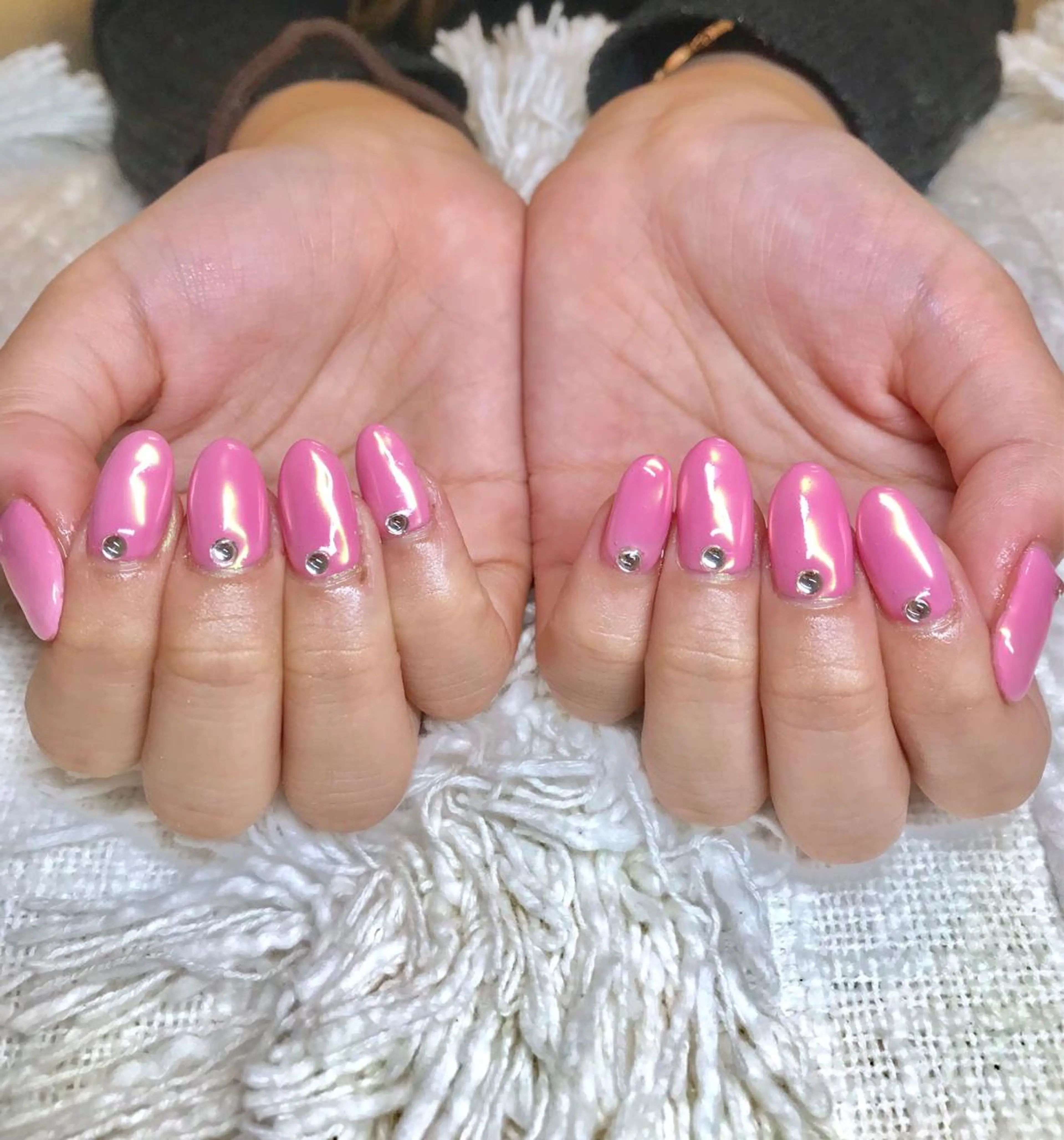 ミディアム カラー ヘアアレンジ マツエク・マツパ ピンクカラー カラーマツエク ハンドネイル ハンドケア nail&eye Aoのマツエク・マツパデザイン