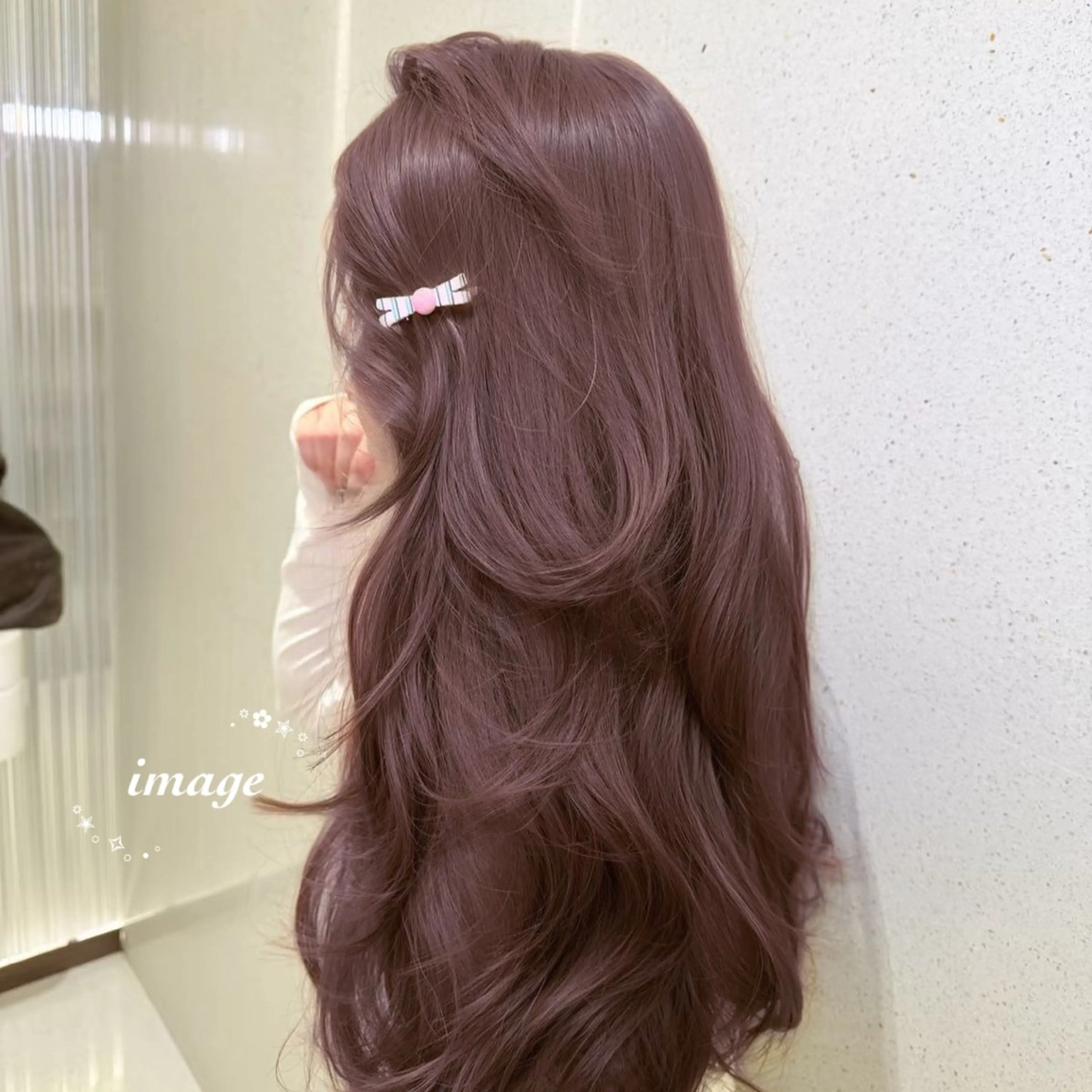 ロング カラー ヘアアレンジ ヘアカラー トリートメント ヘッドスパ ヘアセット 🤍淡色ピンク&ラベ ンダーYUKI🤍のヘアスタイル