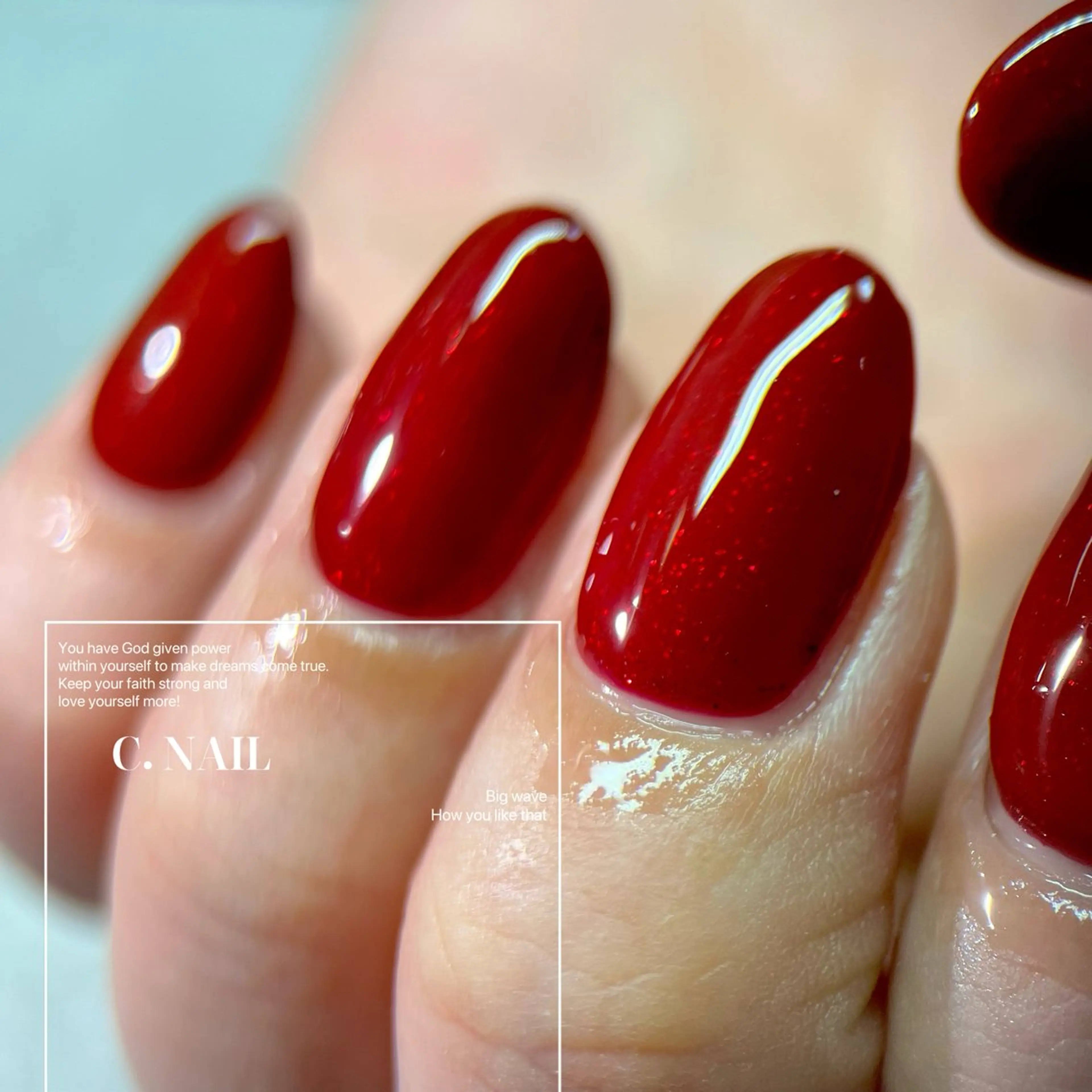 ネイル ボルドー ワンカラーネイル C.Nail &Eye筑紫駅のネイルデザイン