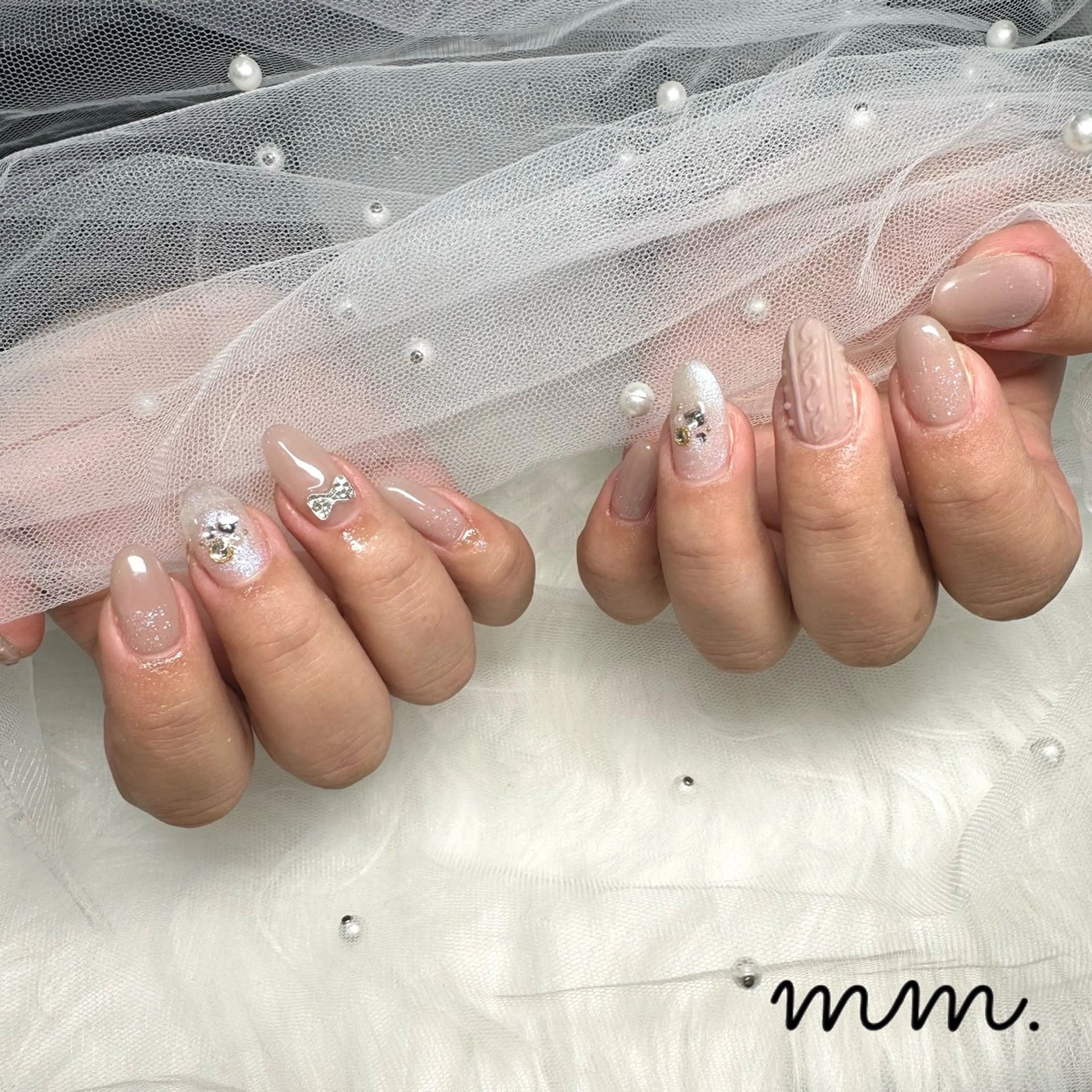 ネイル ハンドネイル 🩷🩵mm.大宮 Riyo🧸🩵🩷のネイルデザイン