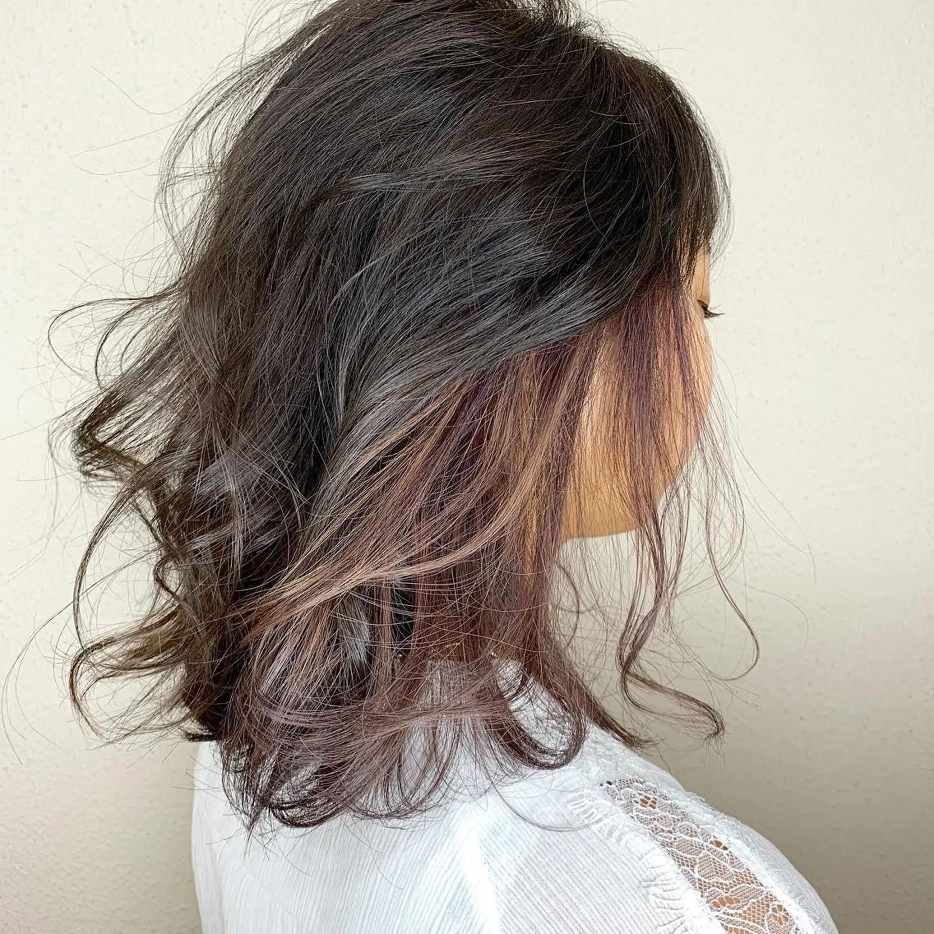 ミディアム カラー グレージュ ボブ ヘアカラー トリートメント レイヤー専門家 ダブルカラー修のヘアスタイル