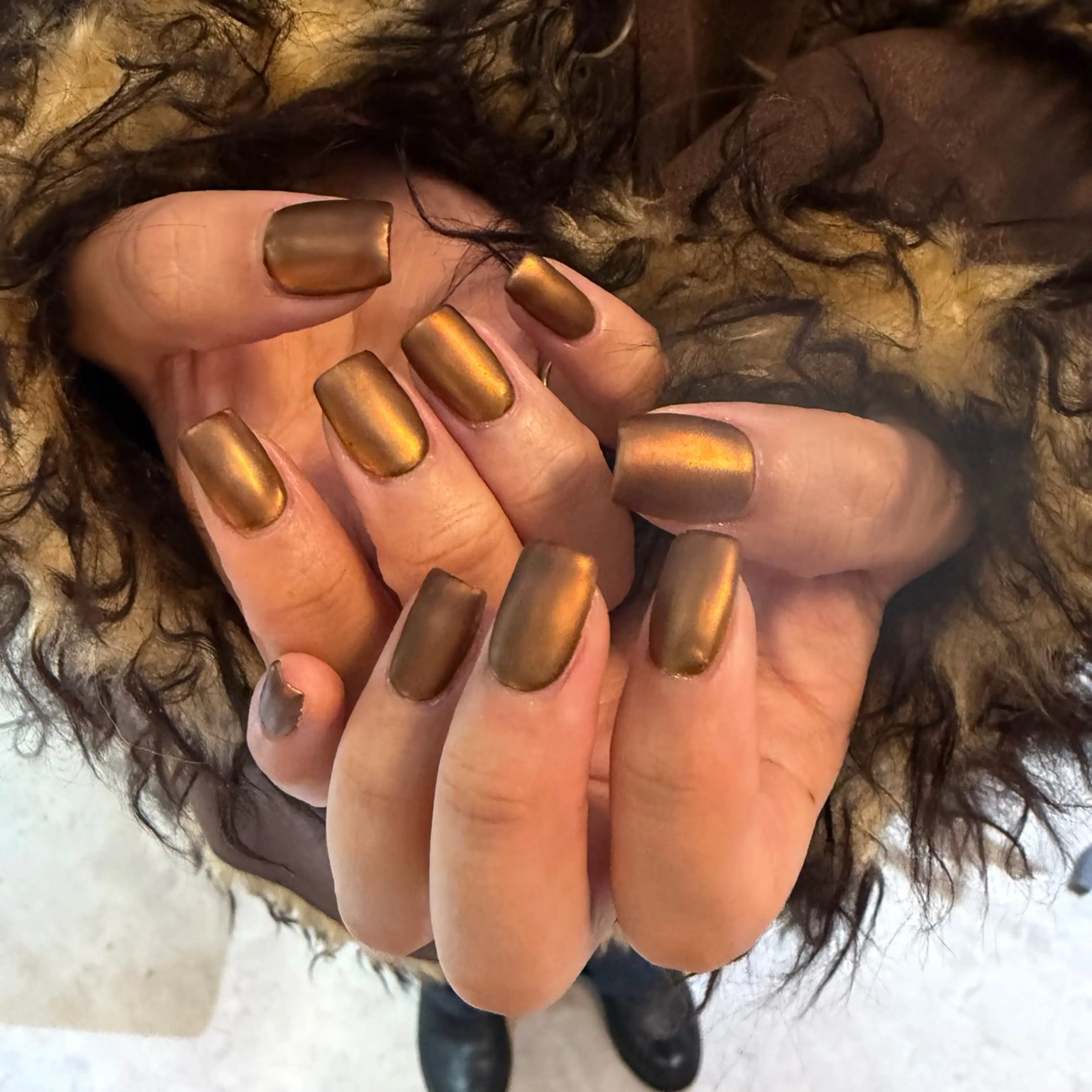 ネイル アートネイル ブラウン ジェルネイル ゴールド マットネイル Nail mood /アートし放題のネイルデザイン