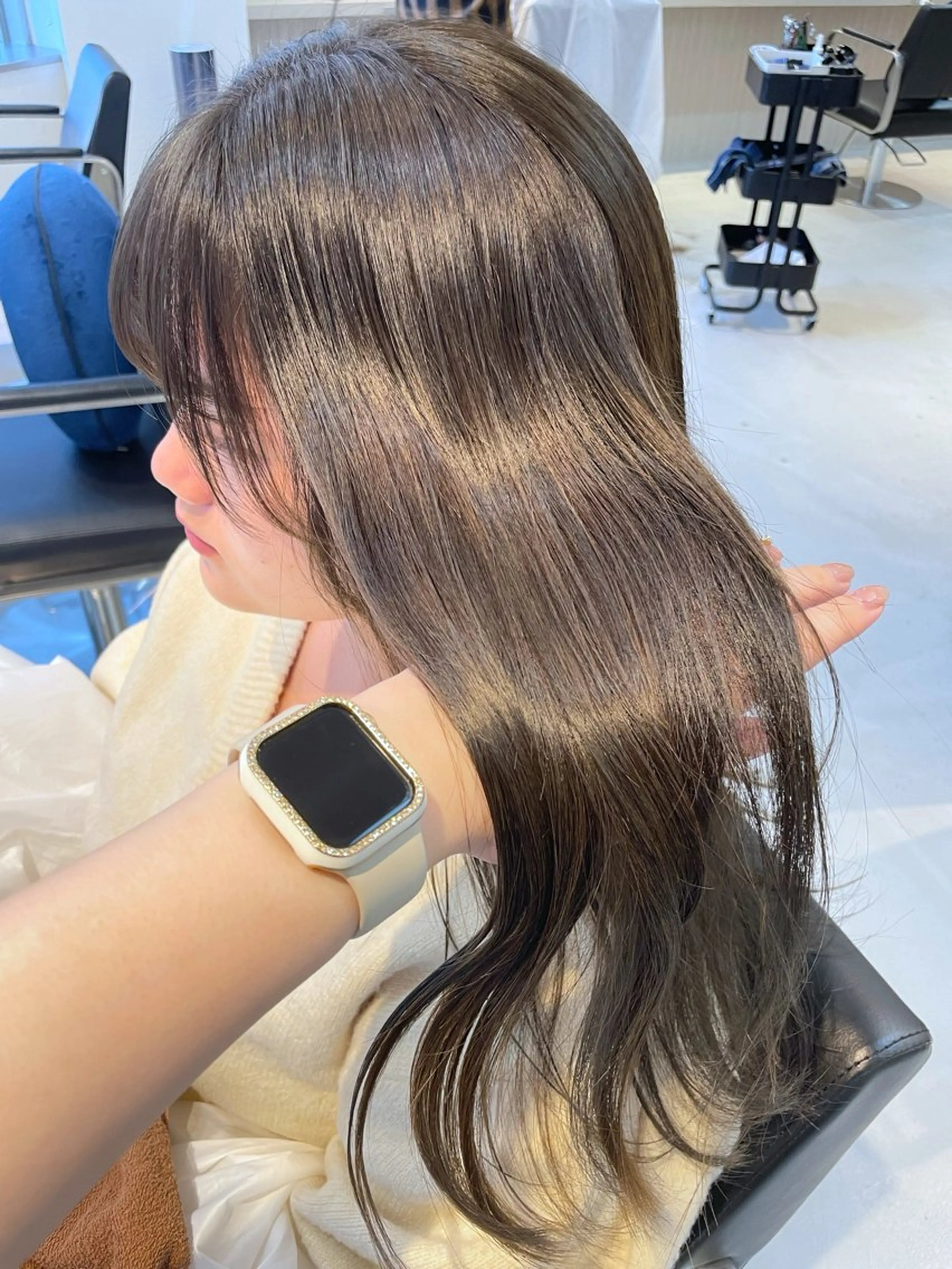 ロング カラー ブラウンカラー オリーブブラウン noa hair design 町田店所属・miyu♡̷̷ 韓国ヘア/顔まわりのヘアスタイル