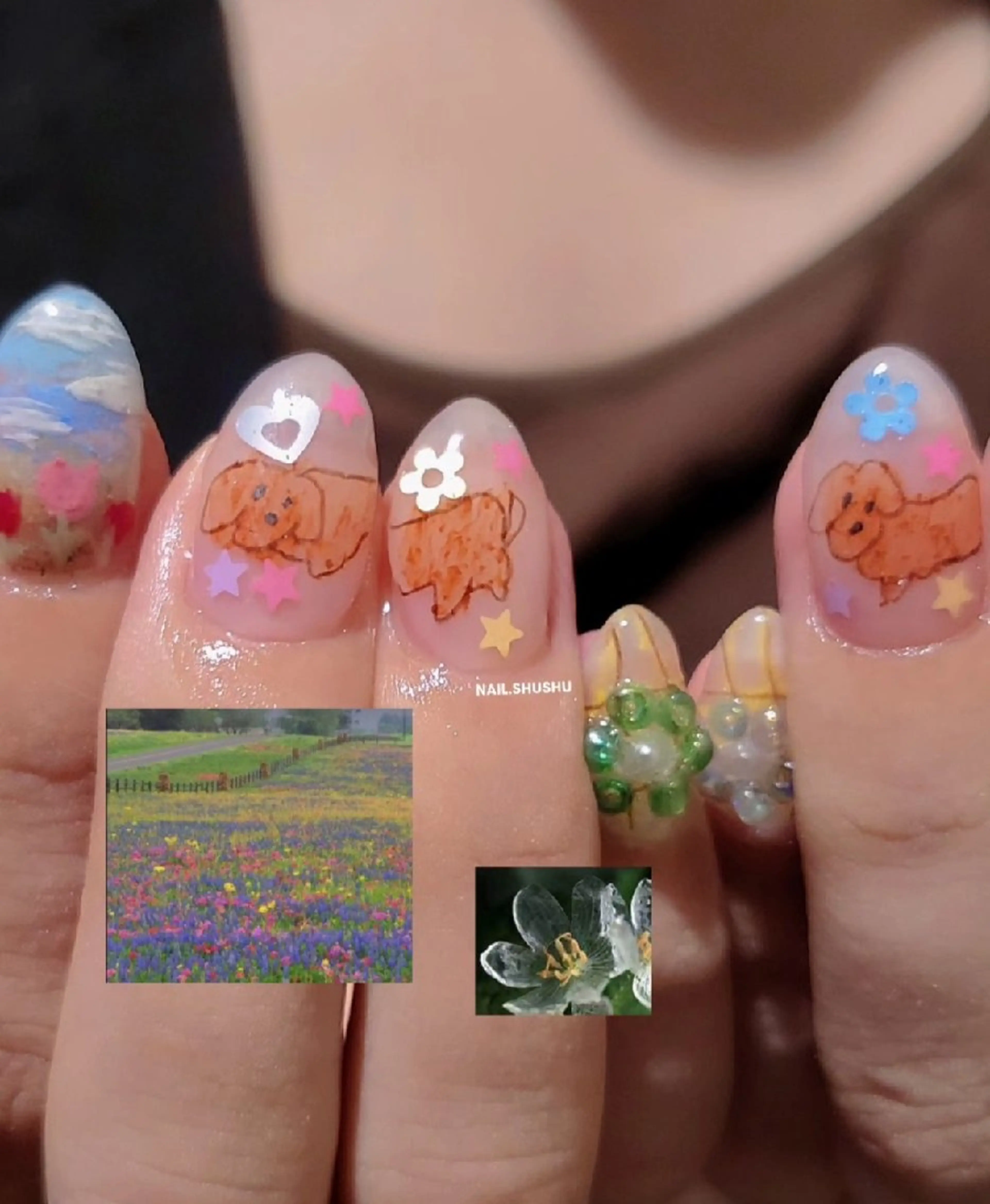 ネイル ハンドネイル 3dパーツ/流行り 👧shushu❤️のネイルデザイン