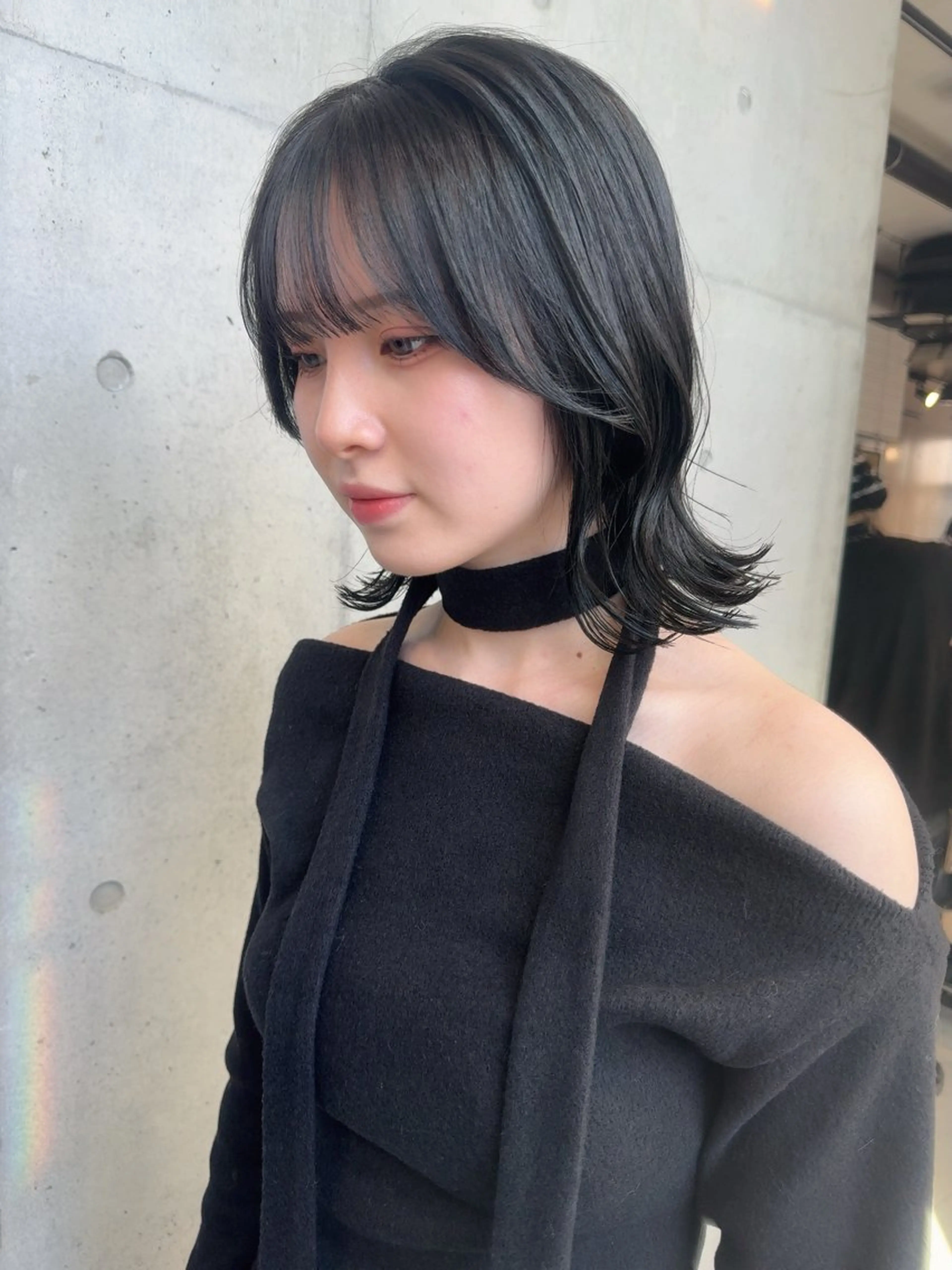 セミロング カラー パーマ ヘアアレンジ 透明感/オリーブ/ グレージュ/YUKAのヘアスタイル