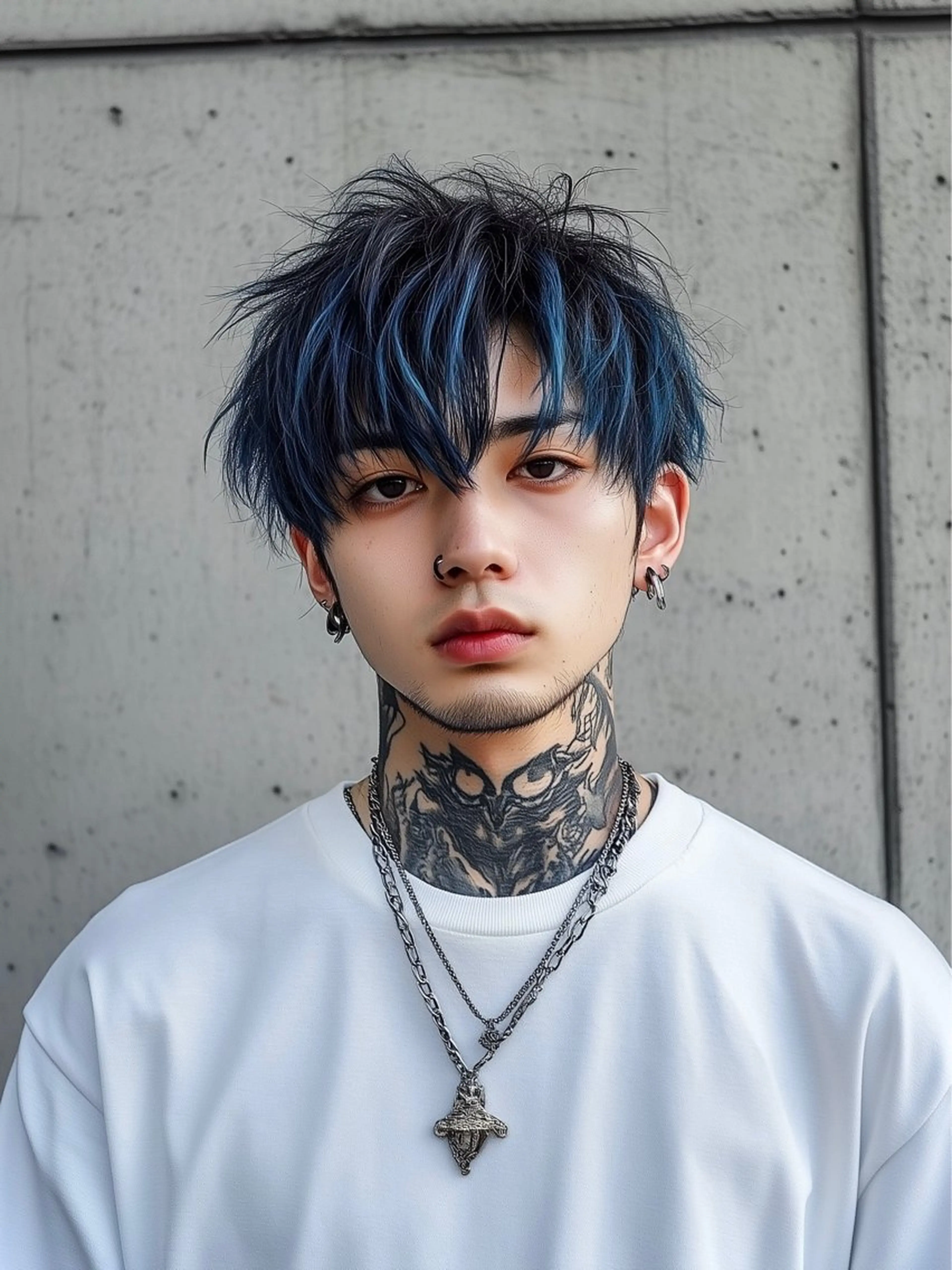 ミディアム メンズ メンズハイトーン メンズバレイヤージュのヘアスタイル