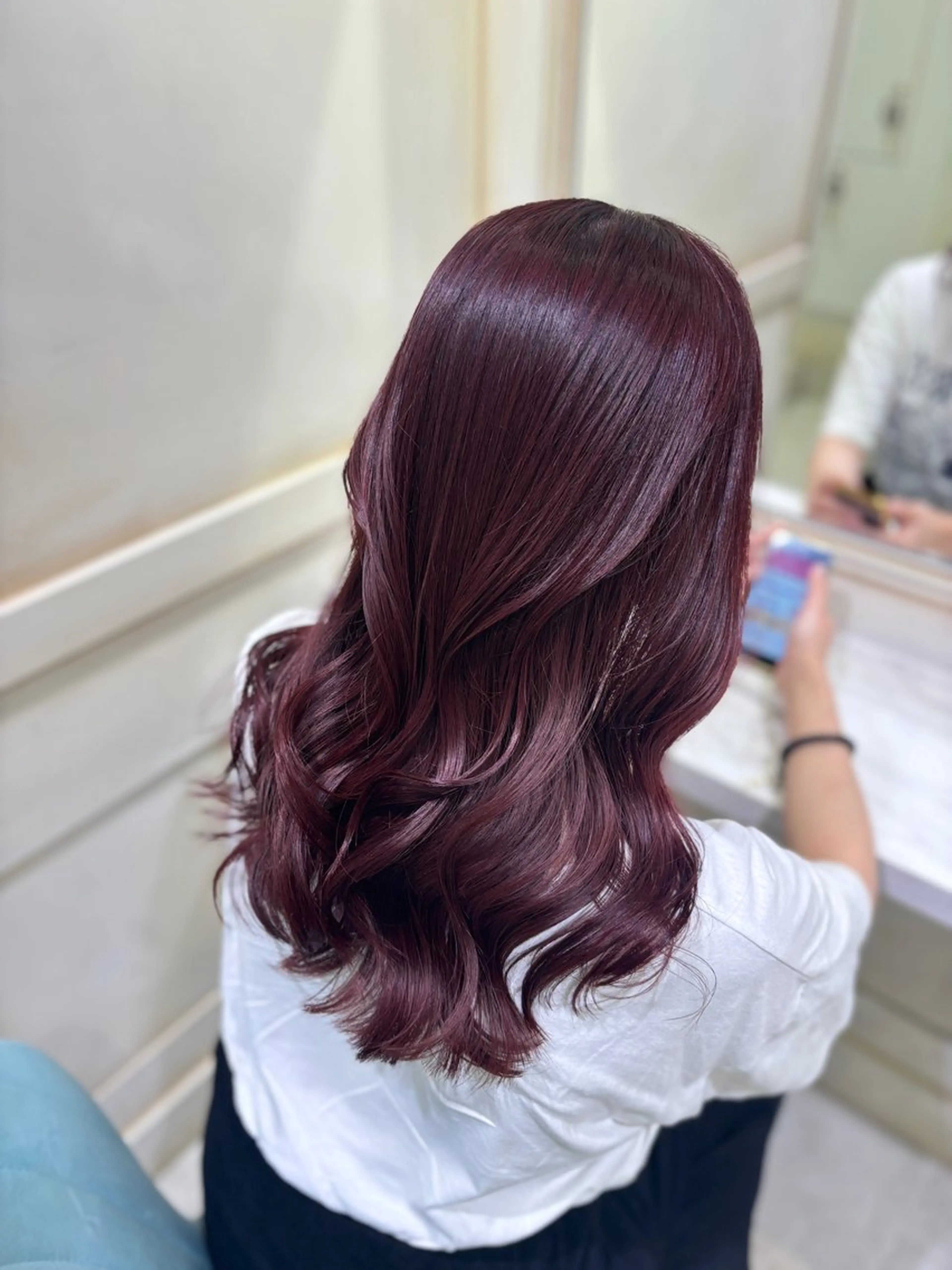 ロング カラー 🌷ピンク/韓国風 暖色カラー ゆい🌷のヘアスタイル