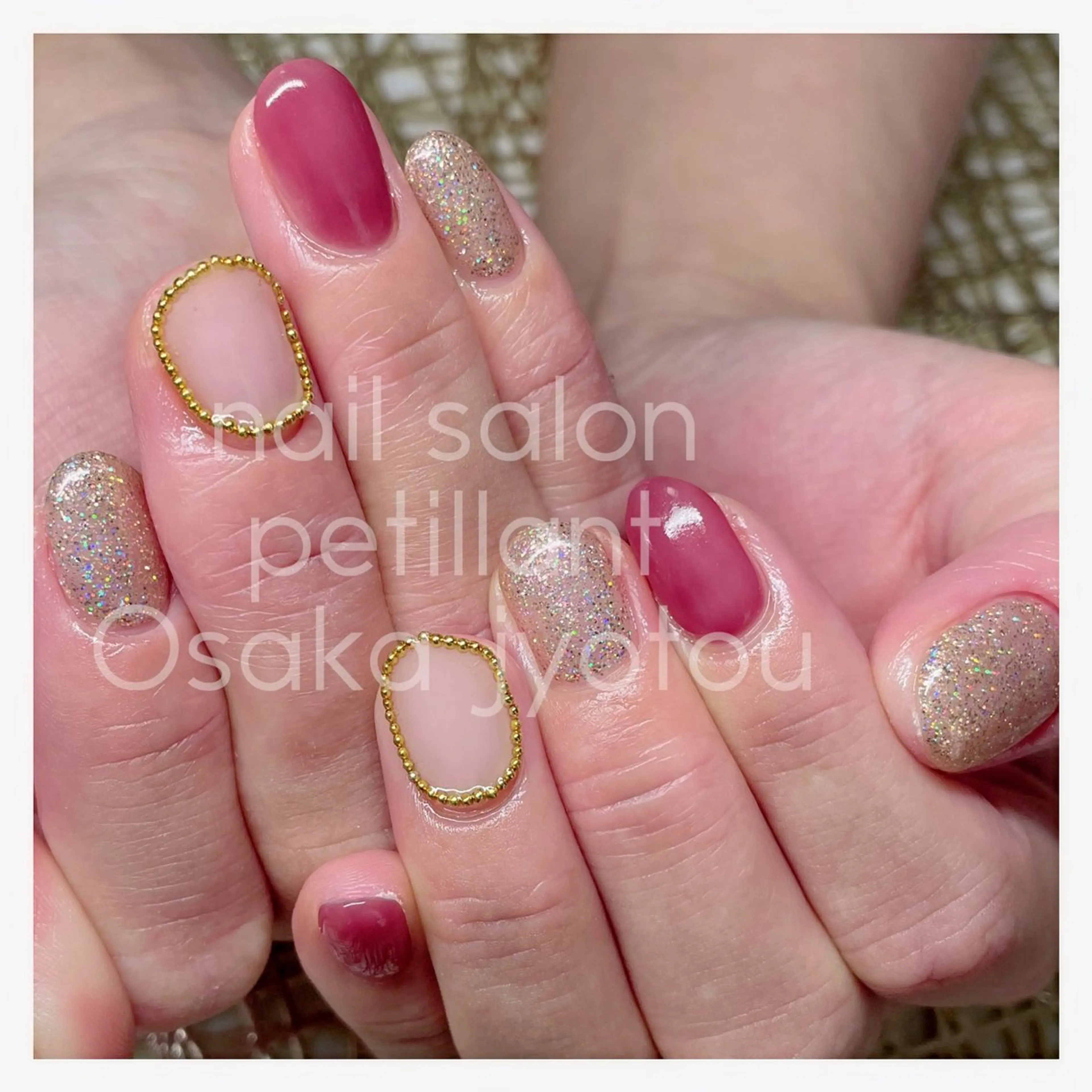 ネイル 韓国ネイル ラメ(グリッター) 持ち込み シンプルネイル petillant所属・nail salon petillantのネイルデザイン