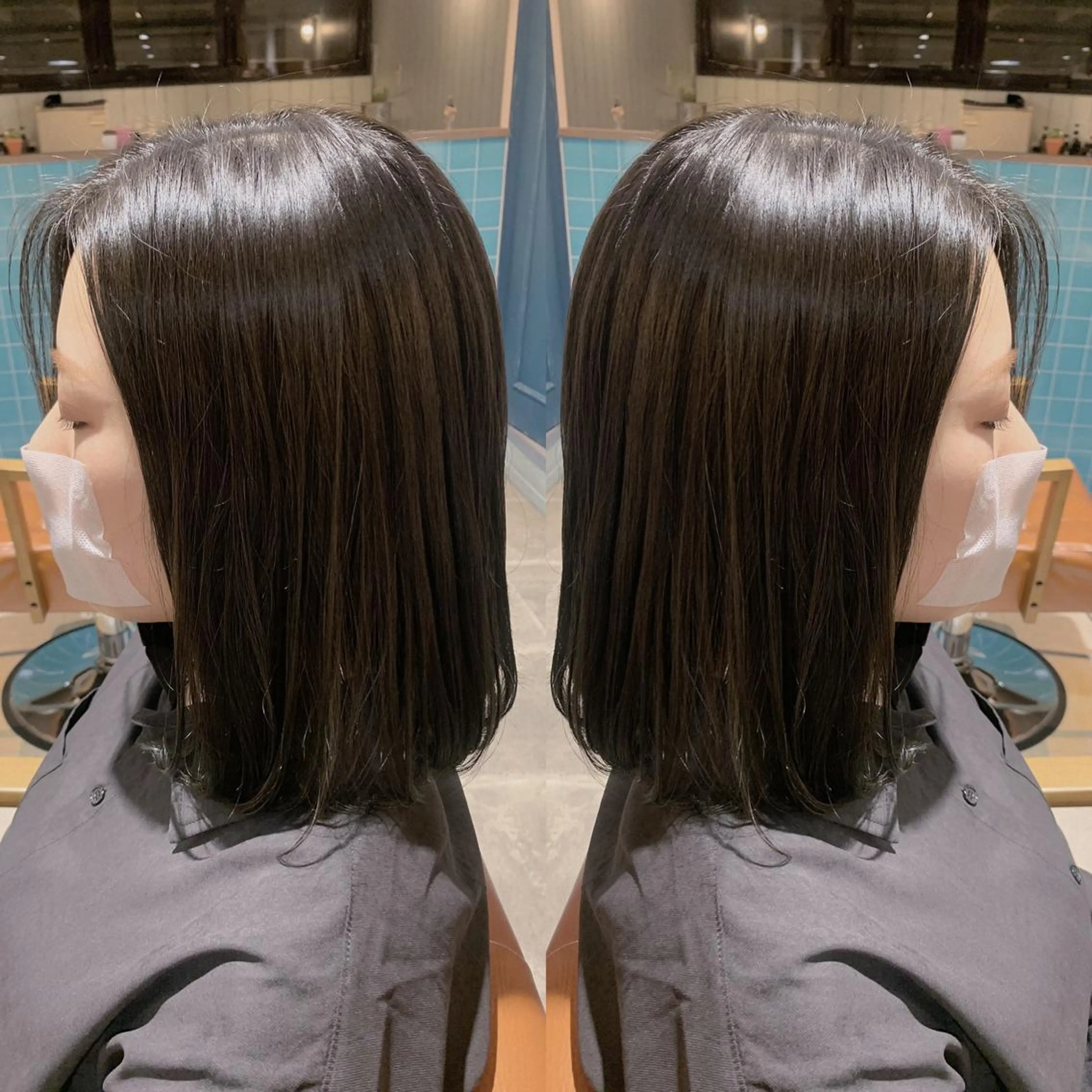 ミディアム カラー ブラウンカラー オリーブブラウン 韓国🇰🇷 ✂︎hair 内田愛のヘアスタイル