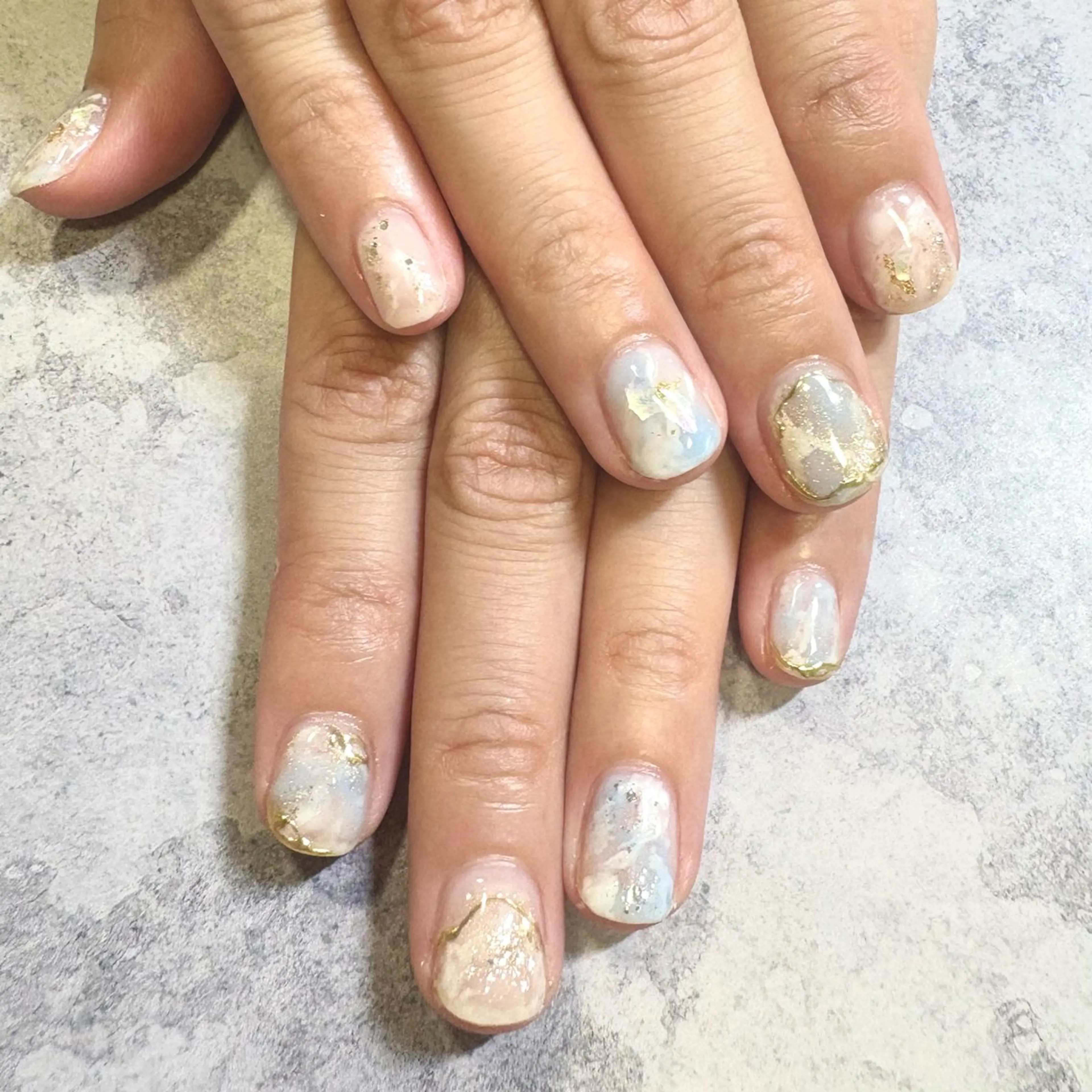 ネイル 大理石ネイル(マーブル) 持ち込み ニュアンスネイル エリシアン ビューティーネイルのネイルデザイン