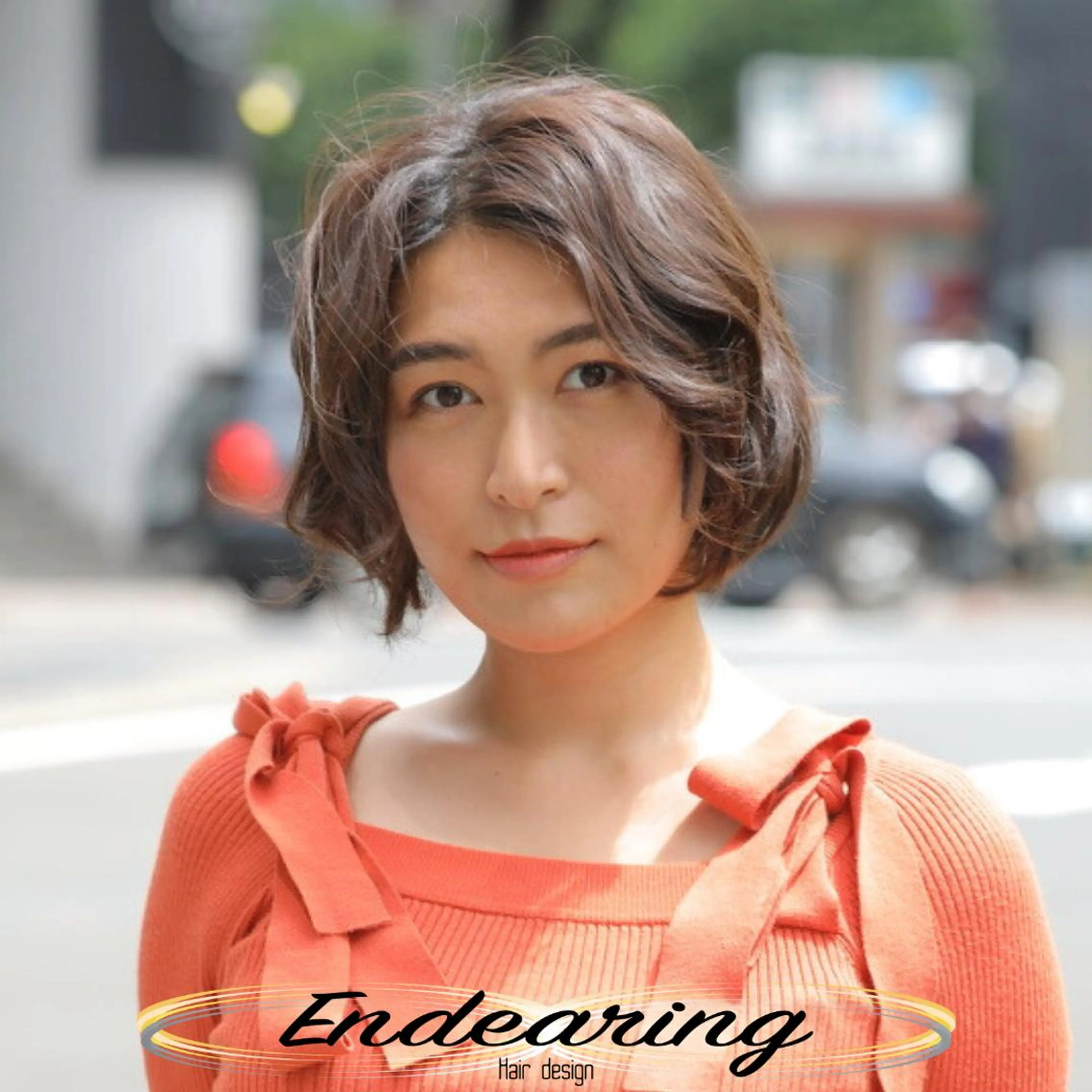 ミディアム ボブ くせ毛 顔周りカット レイヤーカット 似合わせカット カット ヘアカラー Endearing 銀座/レイヤーカットのヘアスタイル