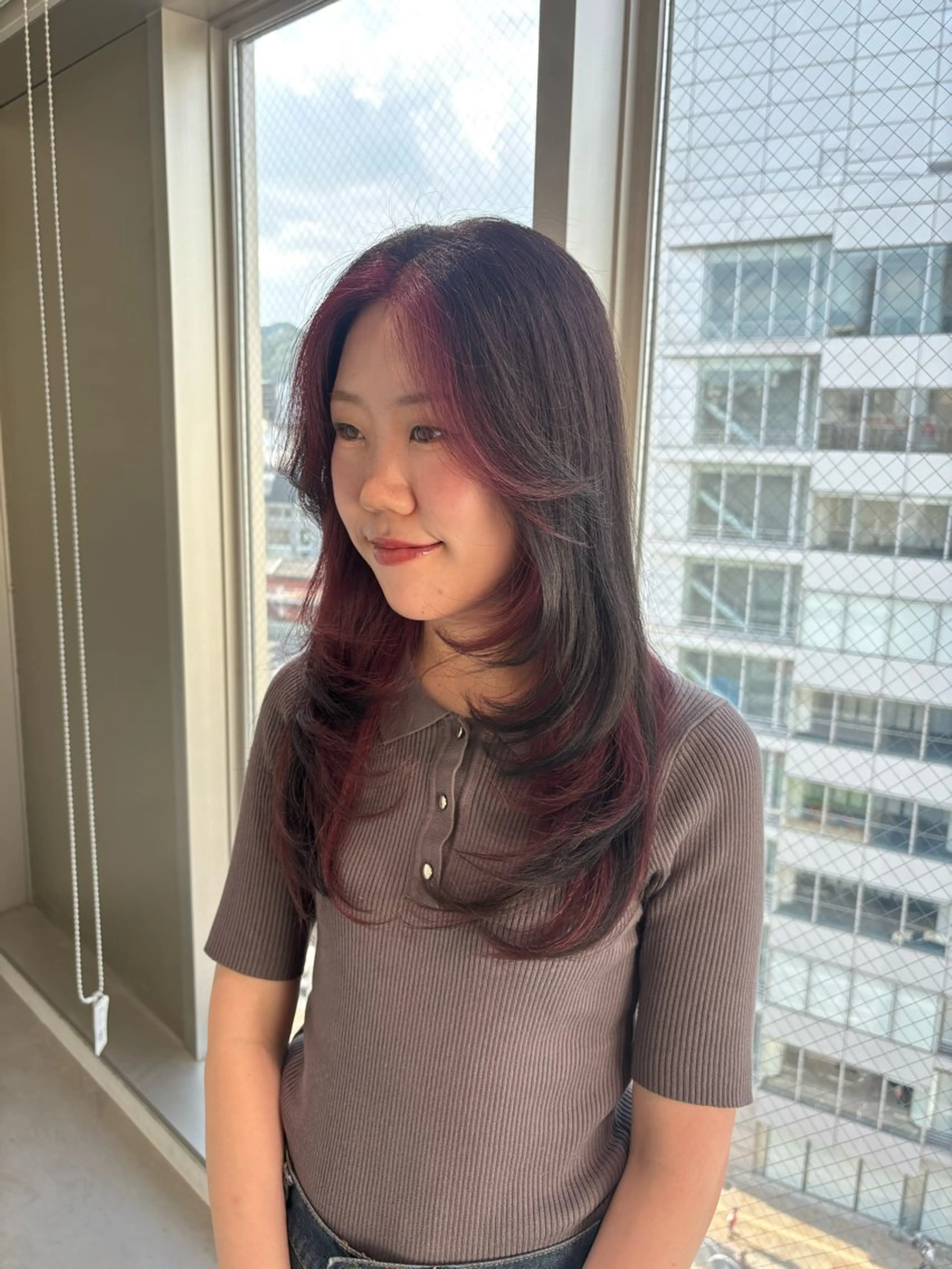 ロング カラー ミストバング  フェイスフレーミング インナーカラー EIGHT ／SHU🩶のヘアスタイル