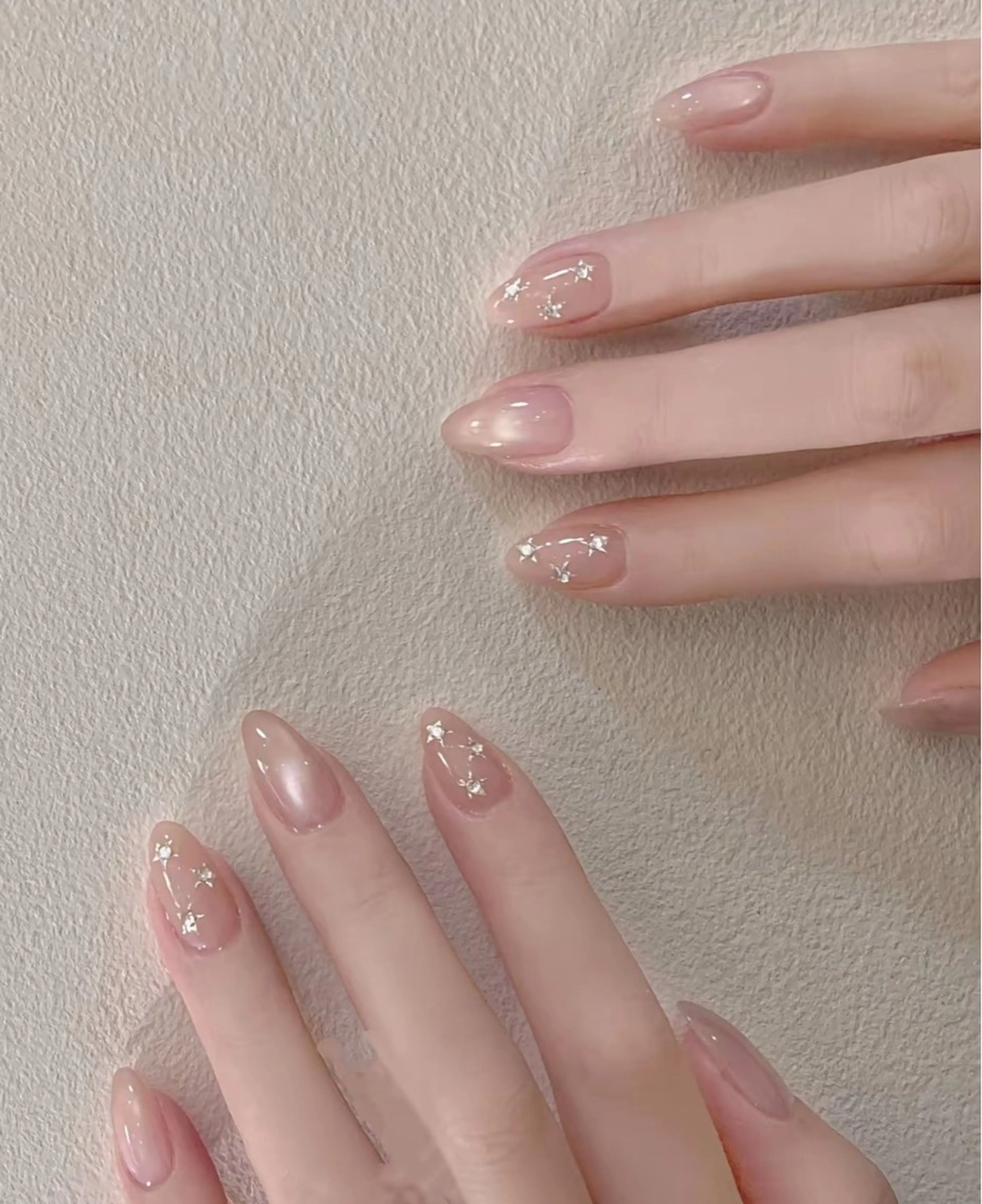 ネイル アートネイル オーロラネイル クリアネイル 長さ出し フレンチネイル 石井 百合のネイルデザイン