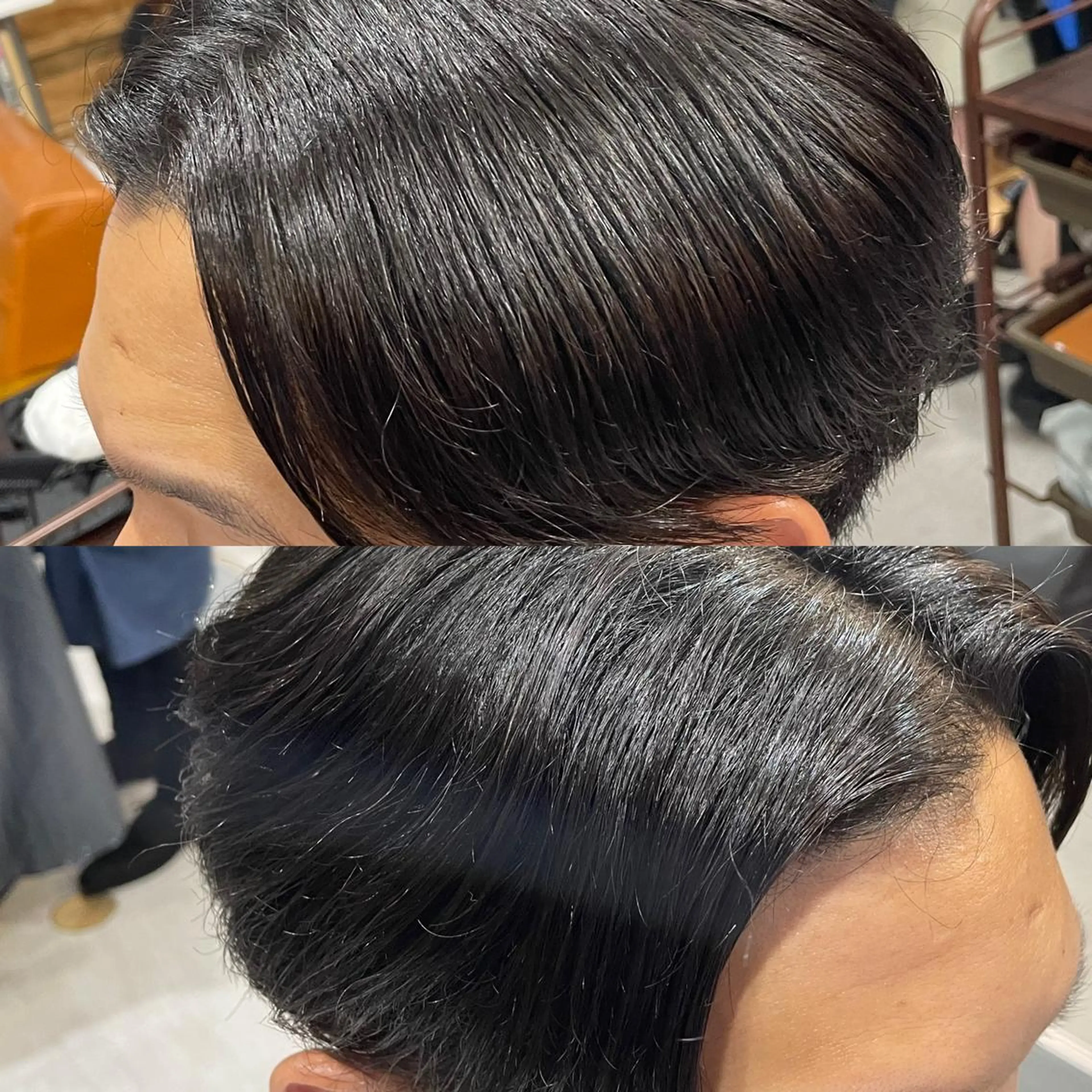 ショート メンズ センターパート 縮毛矯正 かんばら りょーいのヘアスタイル