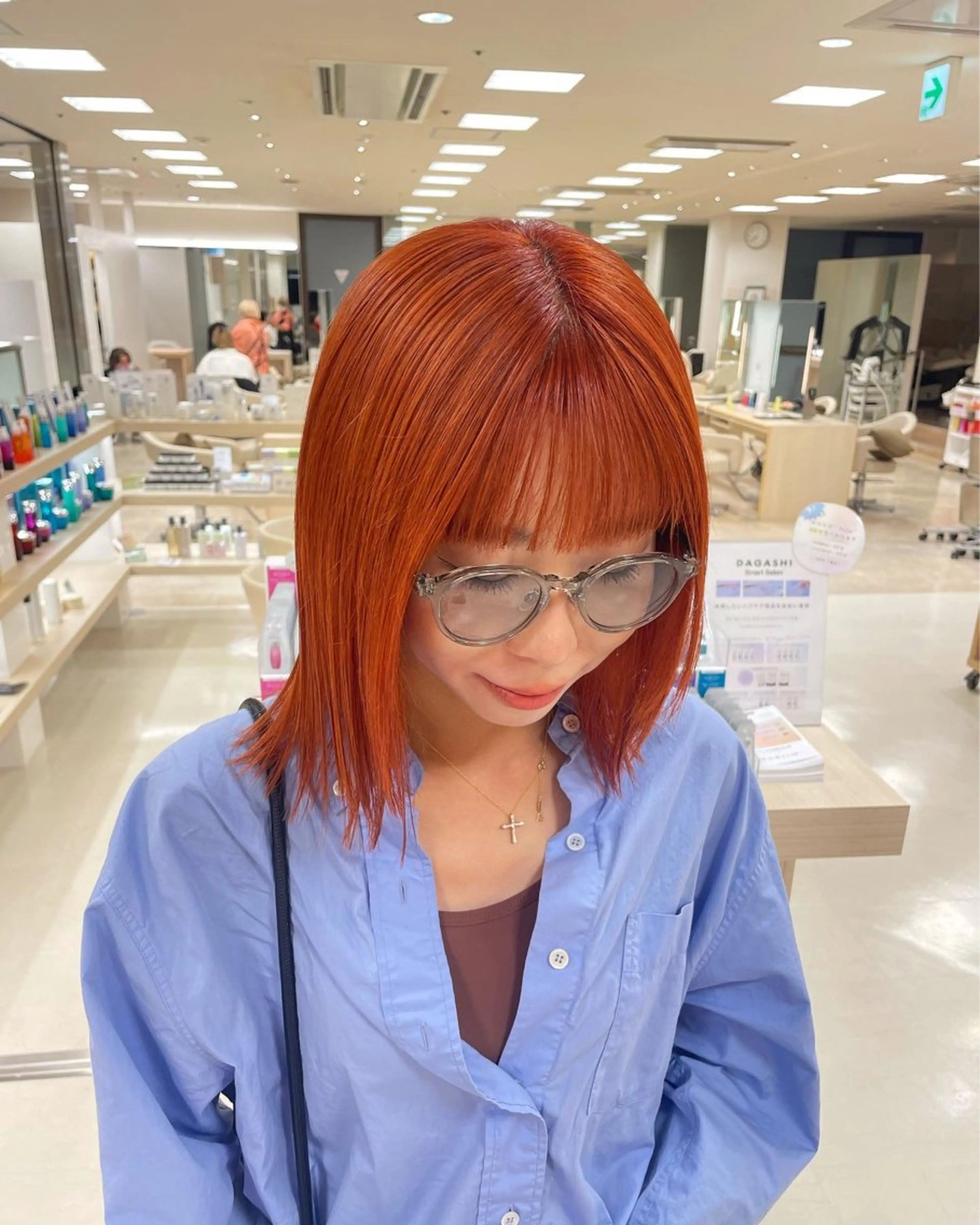 ミディアム カラー カット ヘアカラー ヘッドスパ ヘアセット 暖色レイヤー 🥀REIRIのヘアスタイル