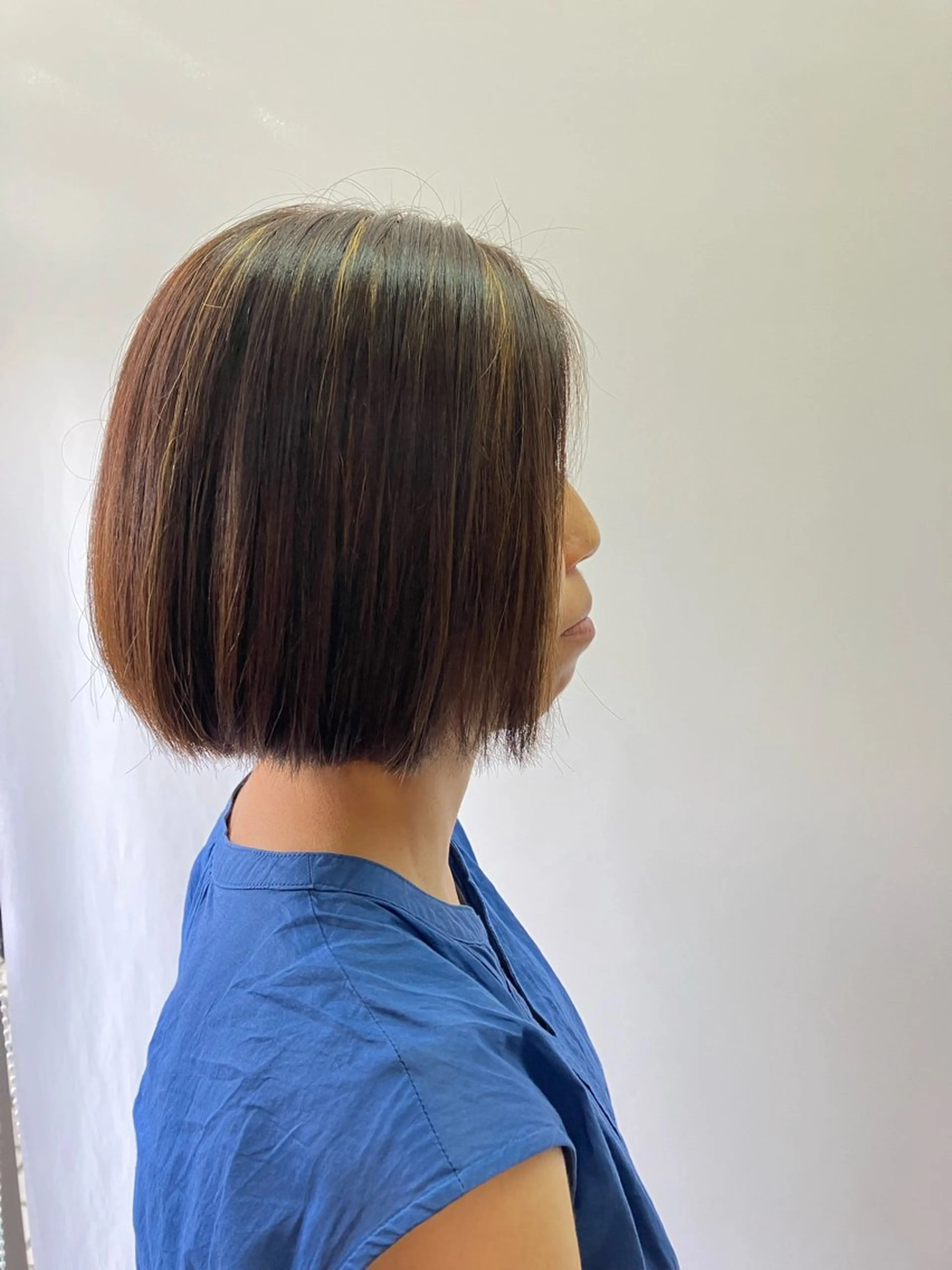 ミディアム カラー ハイライトカラー ボブ ハイライト 原 梢のヘアスタイル