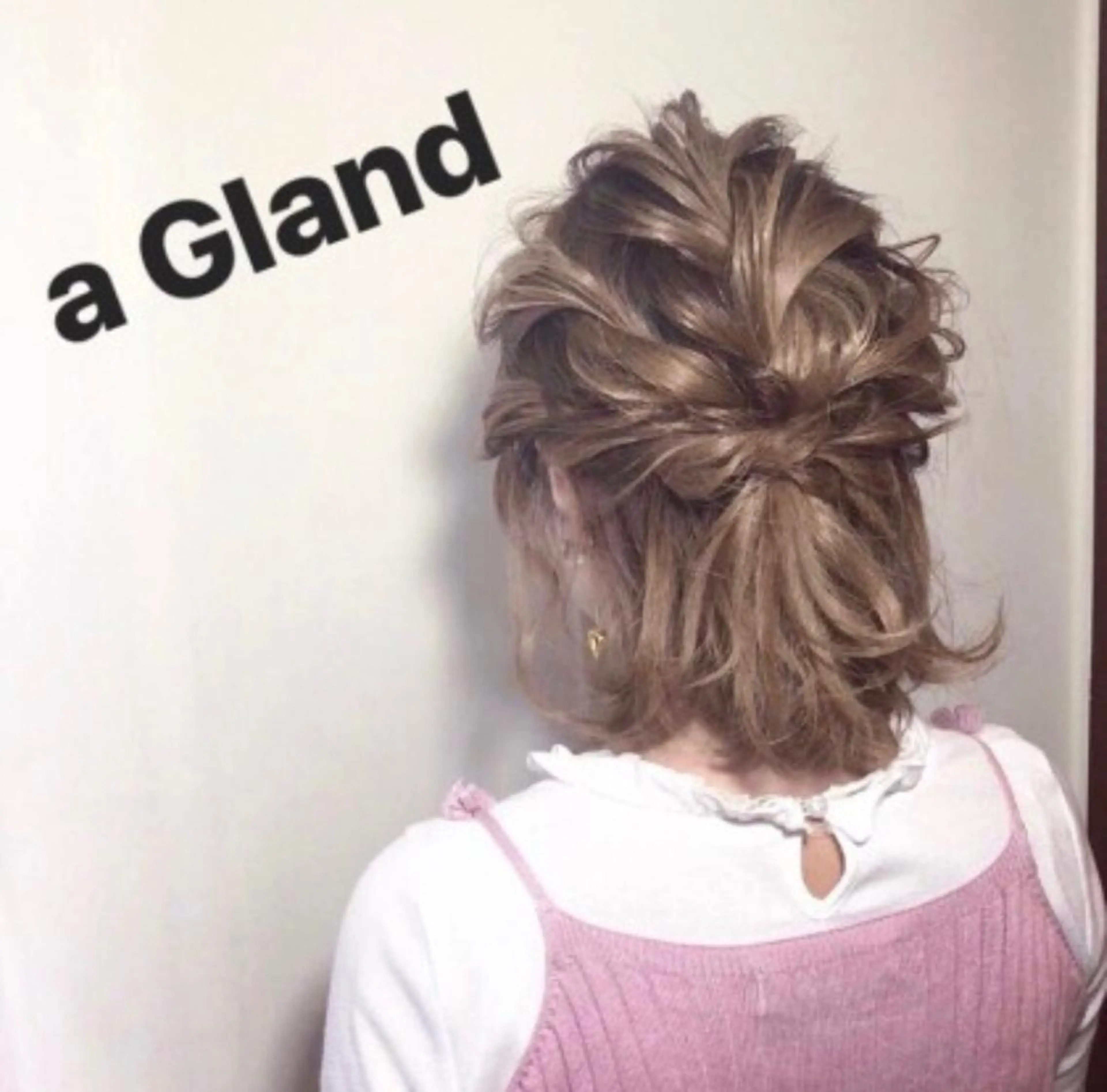 ミディアム カラー ヘアアレンジ ハーフアップ ace share salon所属・桑原 祥のヘアスタイル