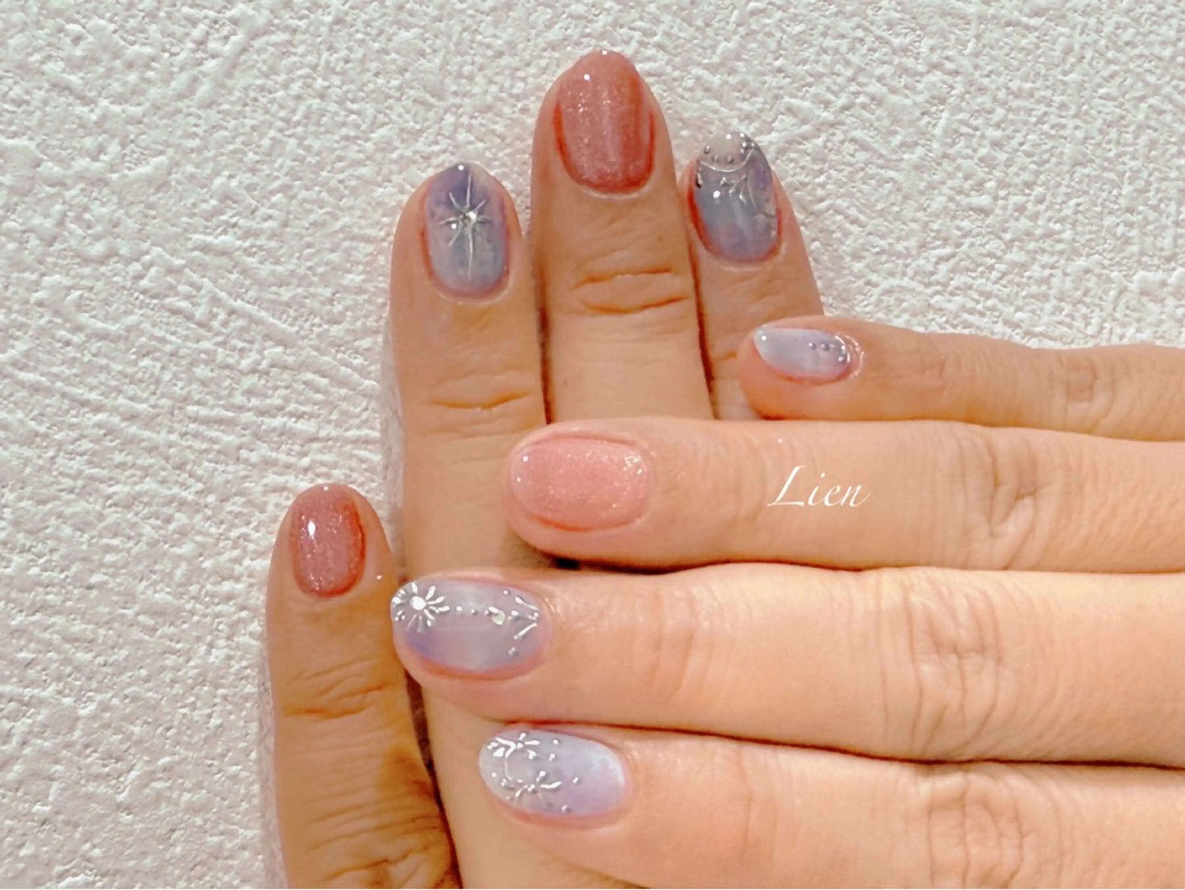 ネイル 長さ出し フットネイル フレンチネイル ジェルネイル ガラスフレンチ ハンドネイル Lien（リアン） 銀座駅6分のネイルデザイン