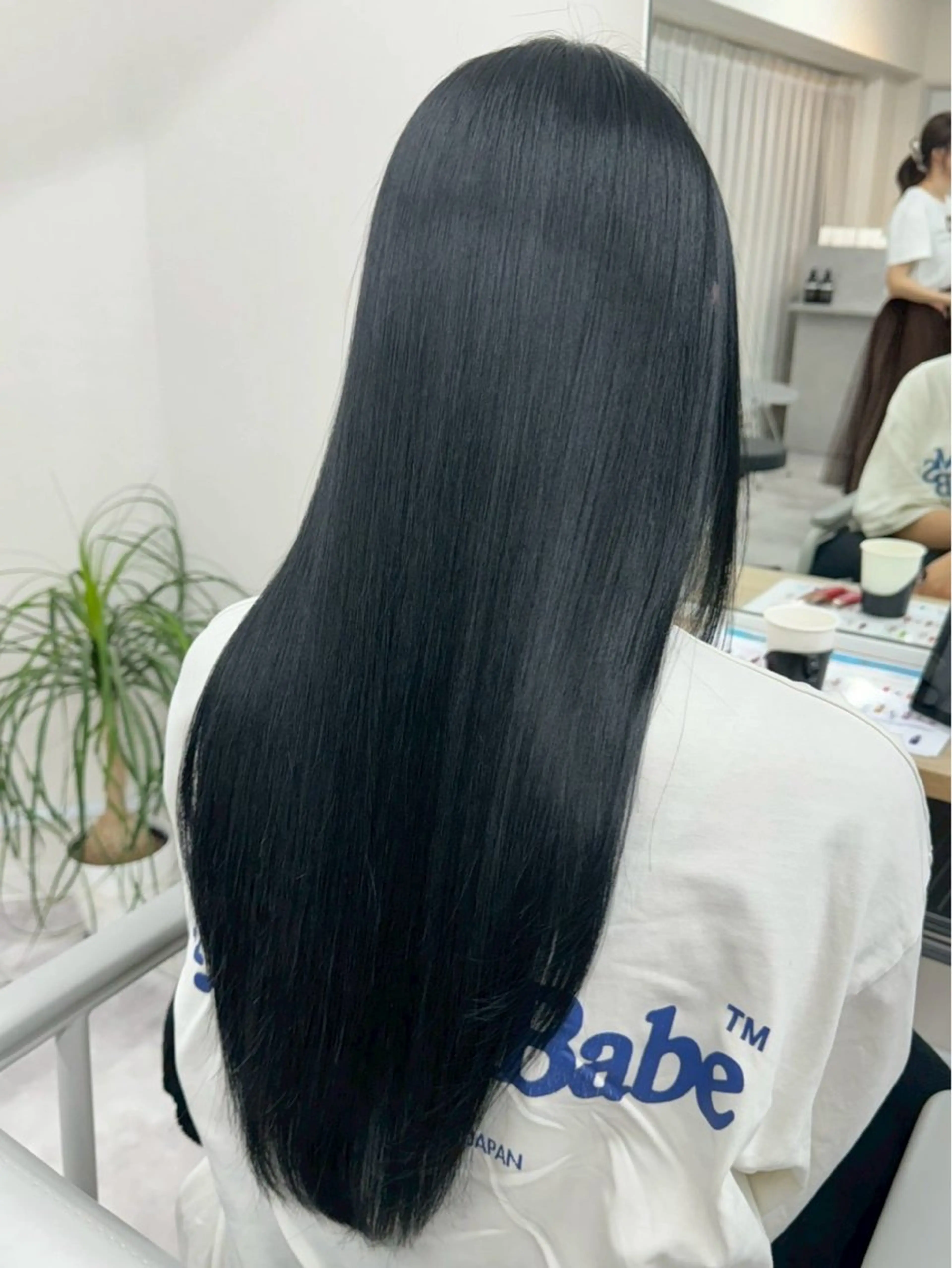 ロング カラー 黒髪 ブルーカラー ブルーブラック 透明感カラー 髪質改善 髪質改善Acero. shoyaのヘアスタイル