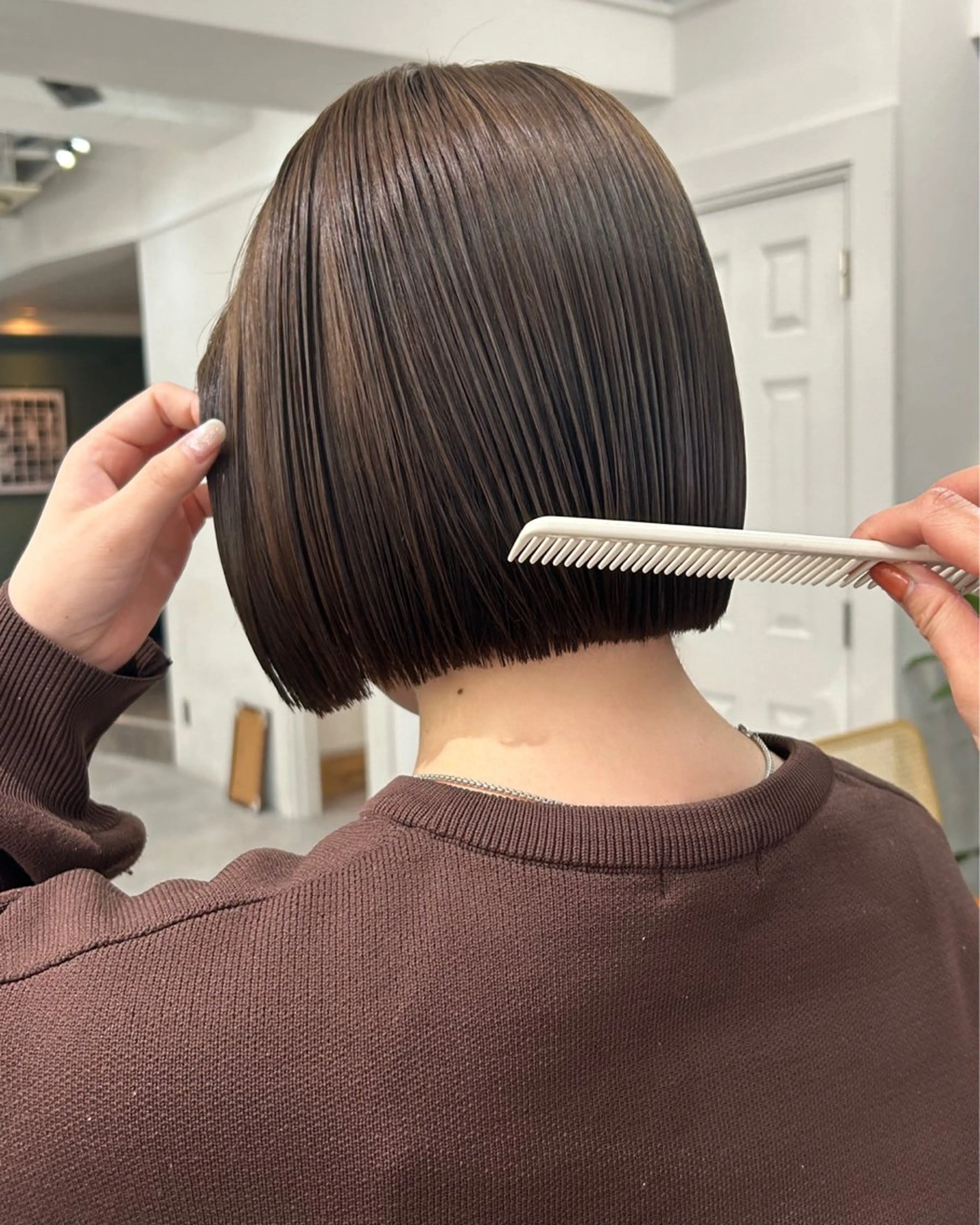 ショート カラー レイヤーボブ/ 艶カラー/サナ🌼のヘアスタイル