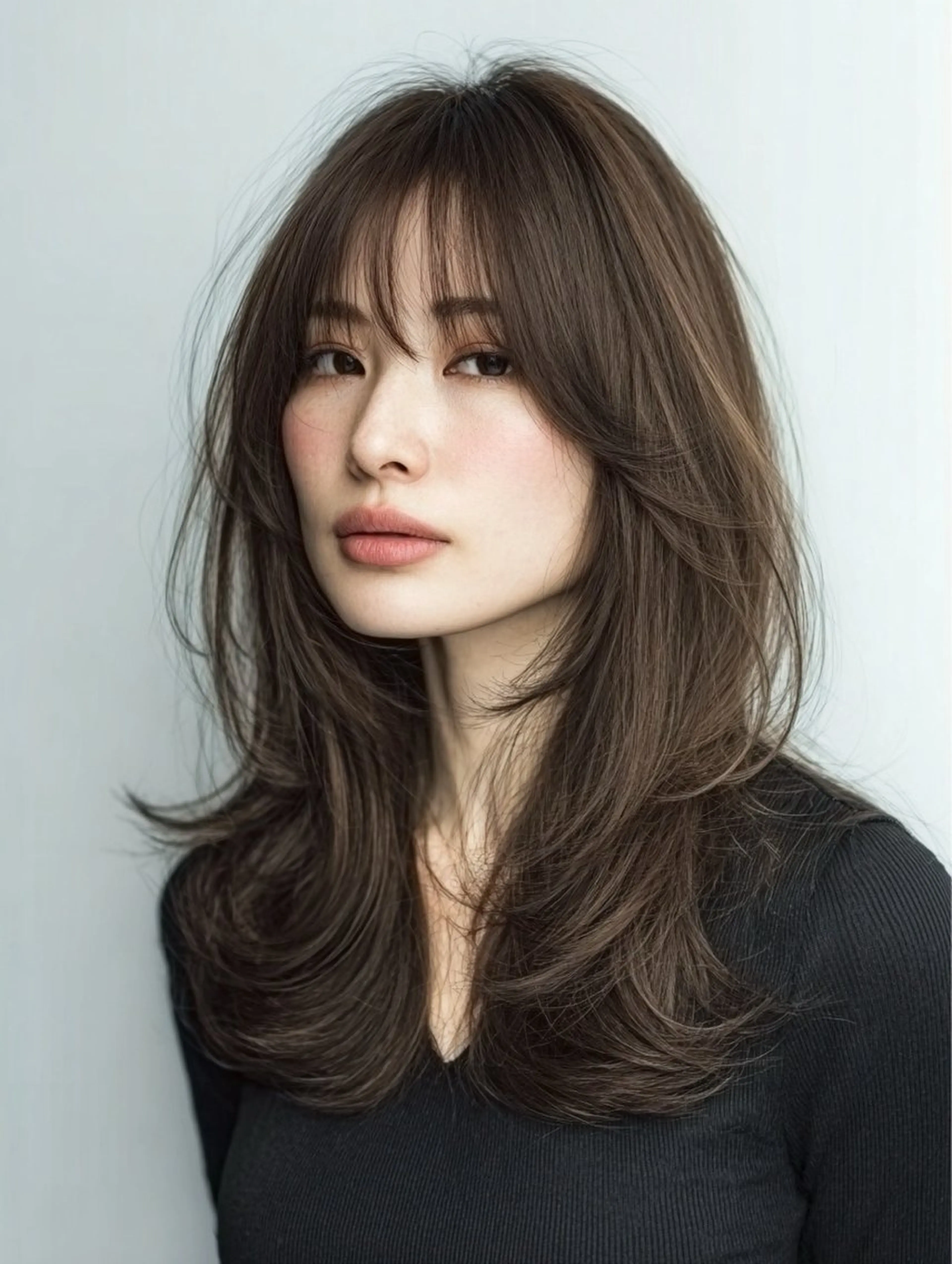 ロング 顔まわりレイヤー 顔周りカット ハッシュカット ハイレイヤー 髪質改善 カット ヘアカラー 縮毛矯正 トリートメント ✨毛髪診断で絶対綺麗 ✨美髪艶髪専門✨高浪のヘアスタイル