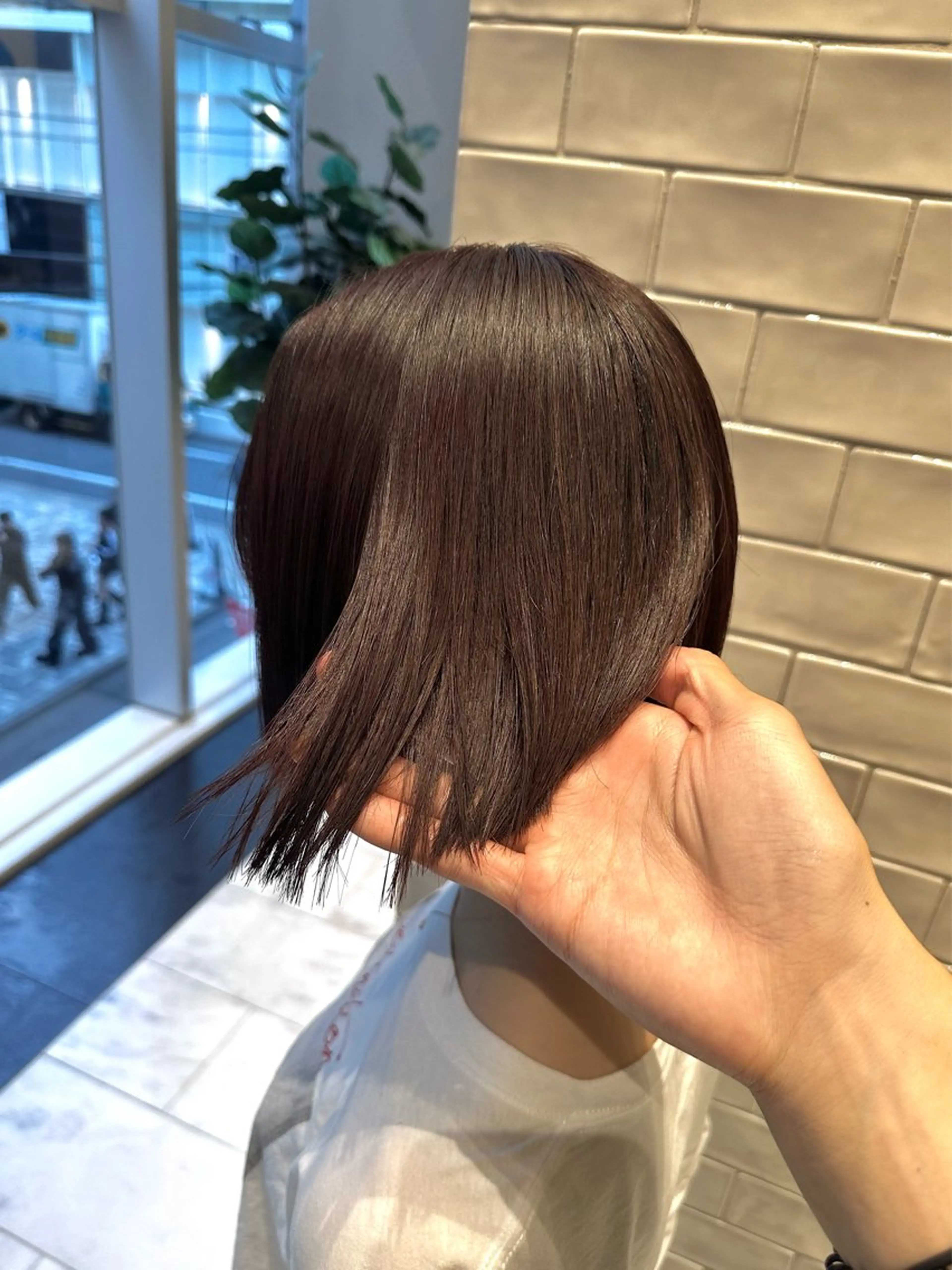 ショート カラー ブリーチ ブラウンカラー ブリーチなしカラー ピンクカラー ピンクブラウン カット ヘアカラー トリートメント LUMO所属・矢野 晃平のヘアスタイル