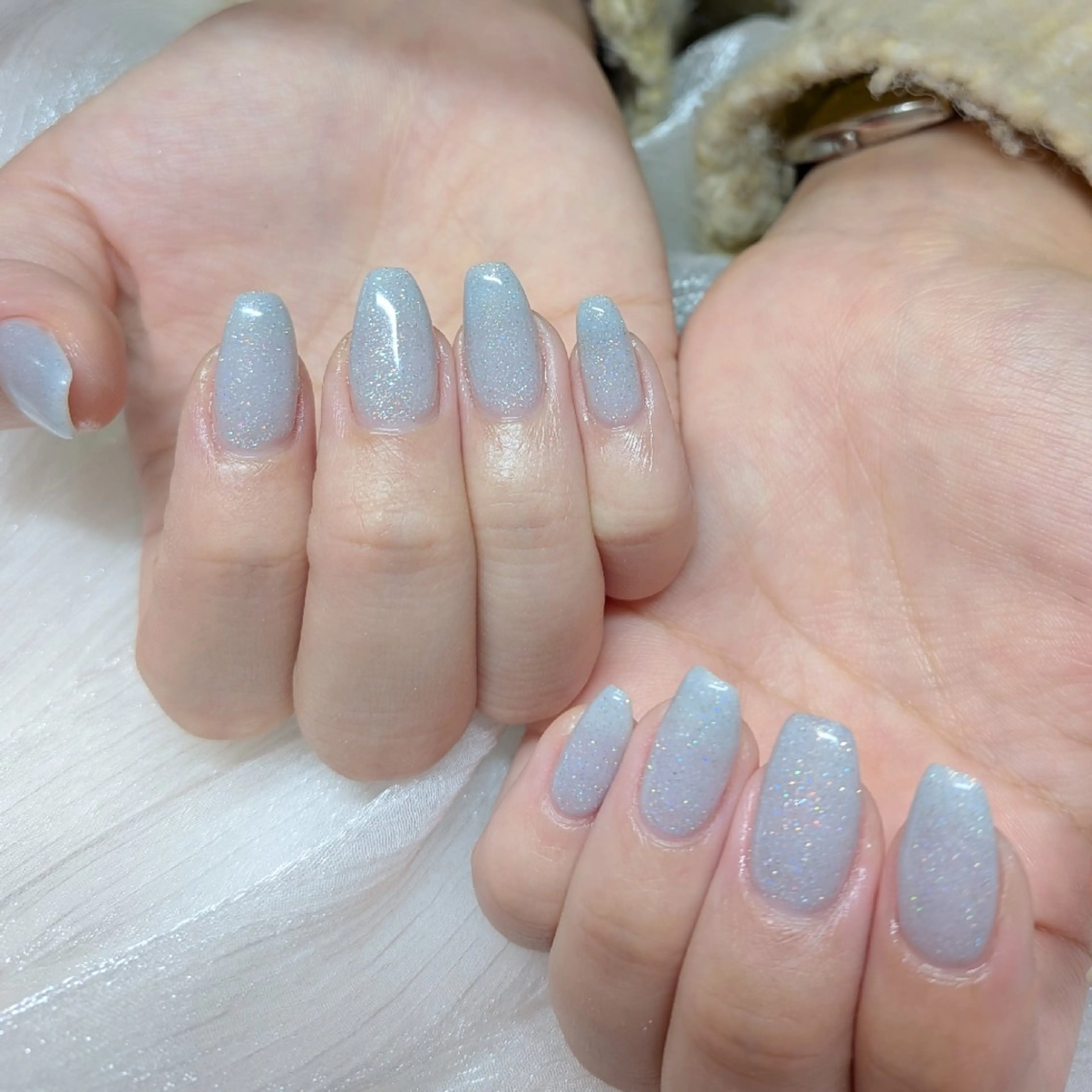 ネイル ブルー ラメ(グリッター) ハンドネイル Shanti所属・Shanti🩵 NARITAのネイルデザイン