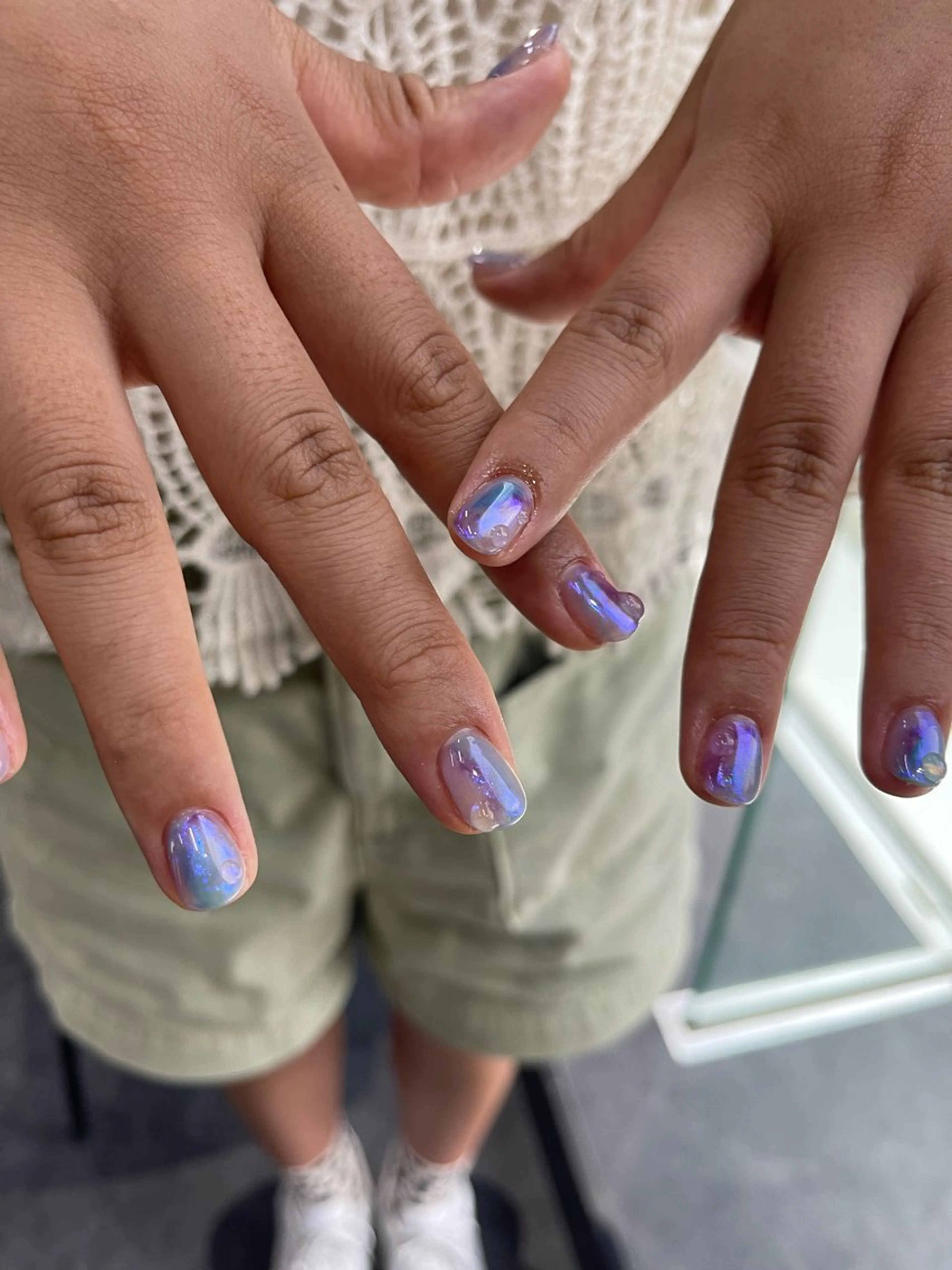 ネイル フレンチネイル マグネットネイル ニュアンスネイル ワンカラーネイル ハンドネイル GRANDE大須 Cecil💜のネイルデザイン