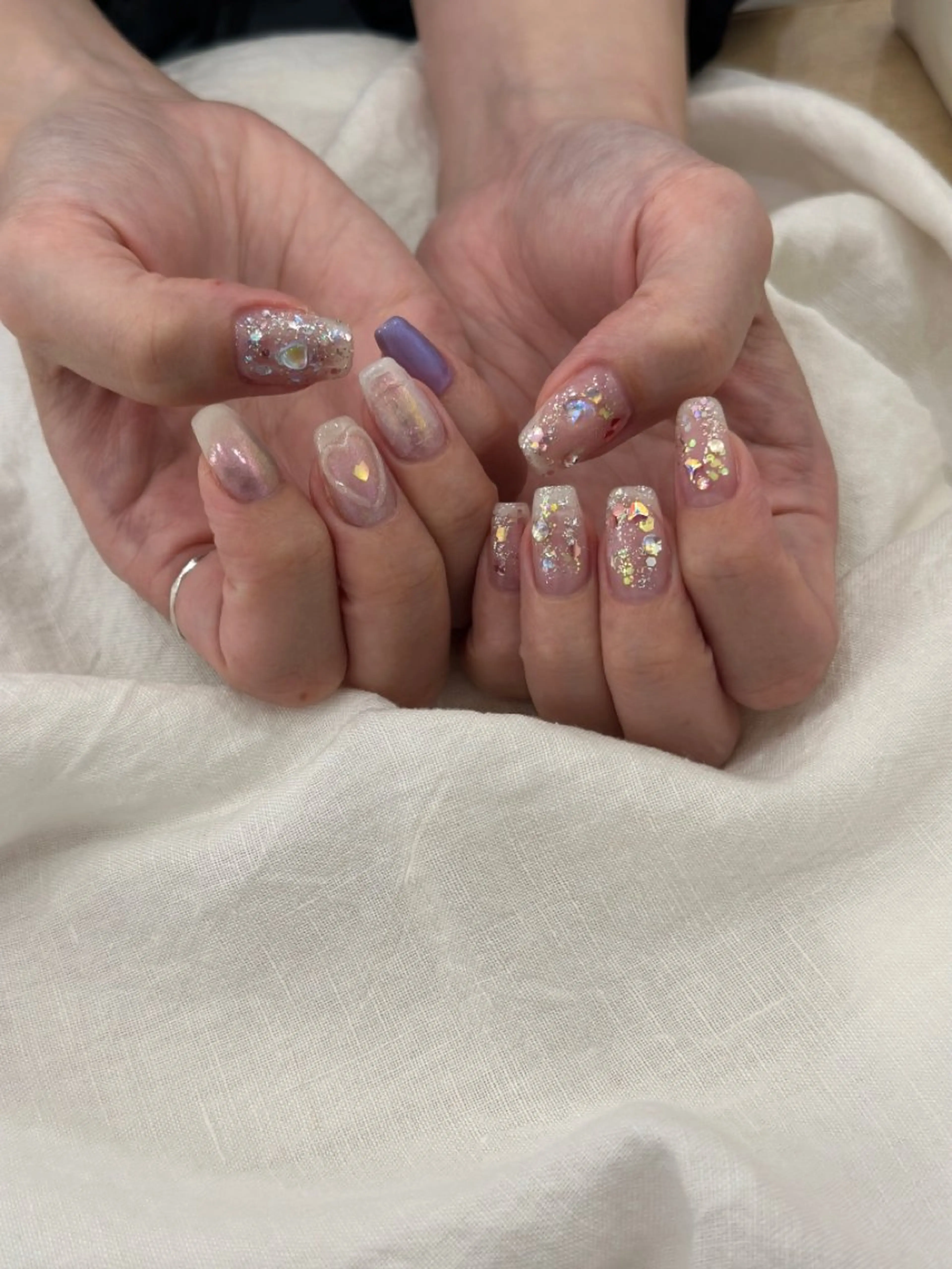 ネイル キラキラネイル ハンドネイル w*ange nail所属・w*ange MAOのネイルデザイン