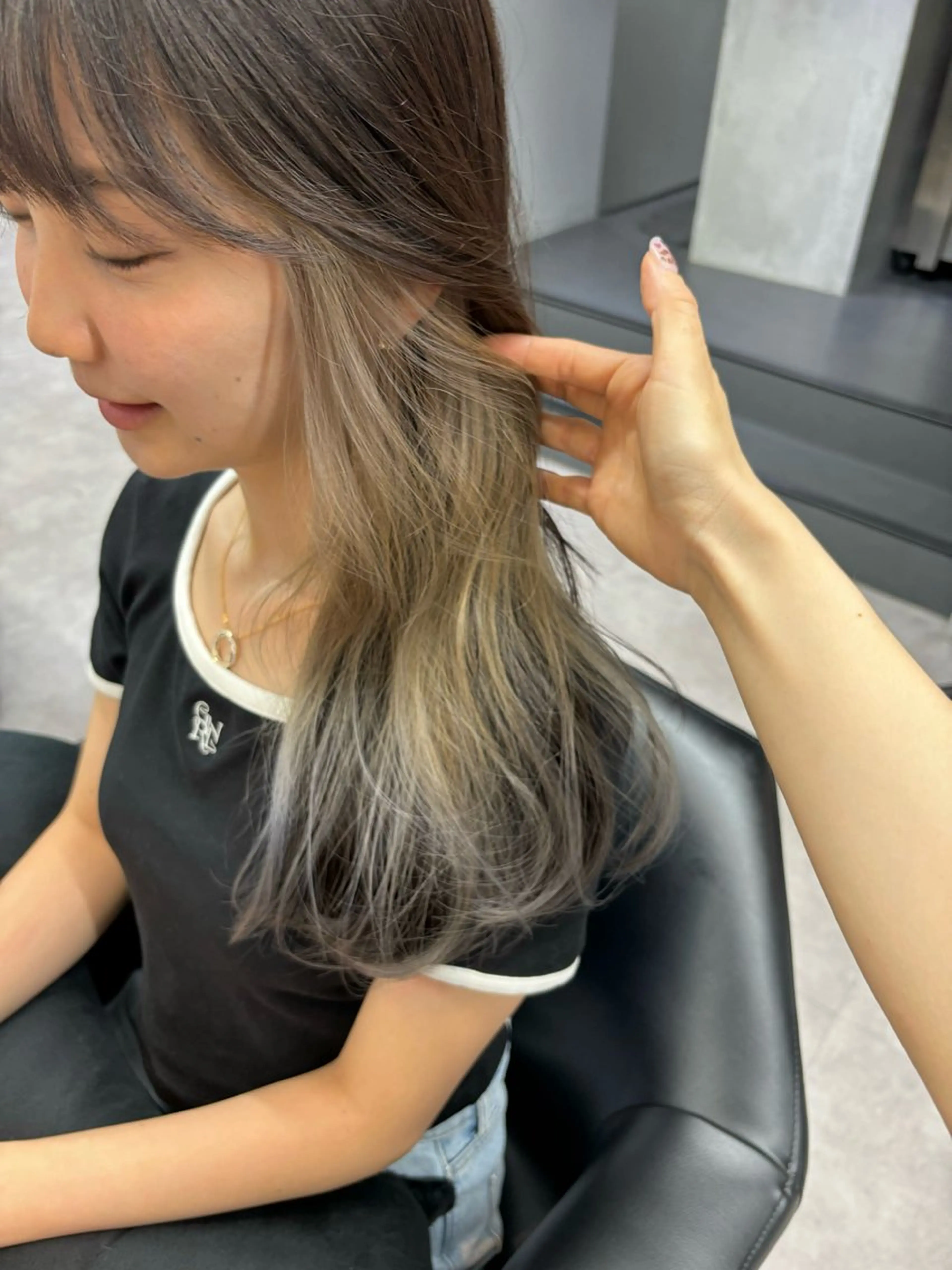 ロング カラー ベージュカラー ヘアカラー トリートメント きよはらちさき🍑 柔らかカラー🌱🫧のヘアスタイル