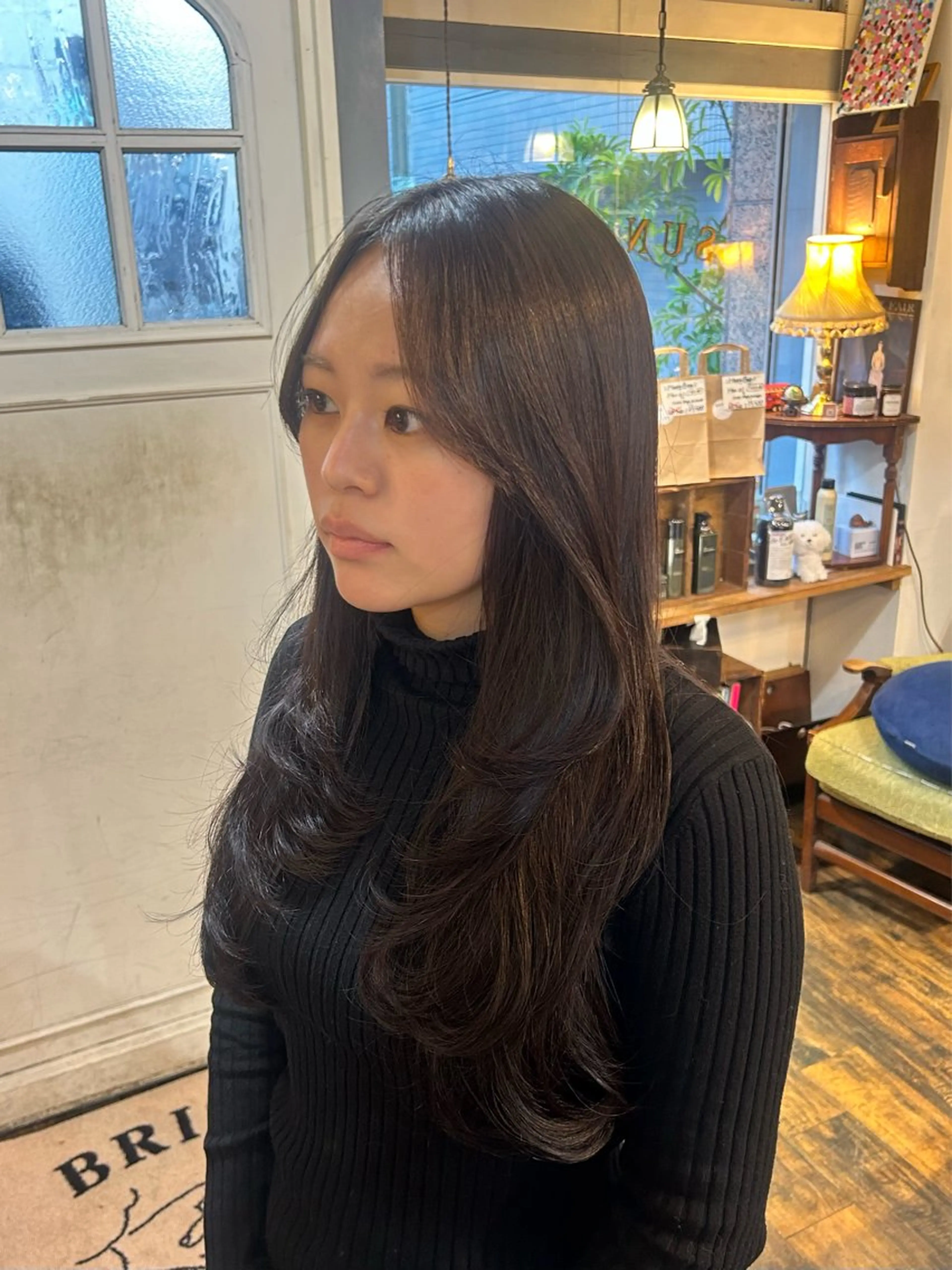 ロング カラー レイヤーカット カット ヘアカラー トリートメント ヘッドスパ 清水千優/パーマ/透 明感カラー/メンズのヘアスタイル