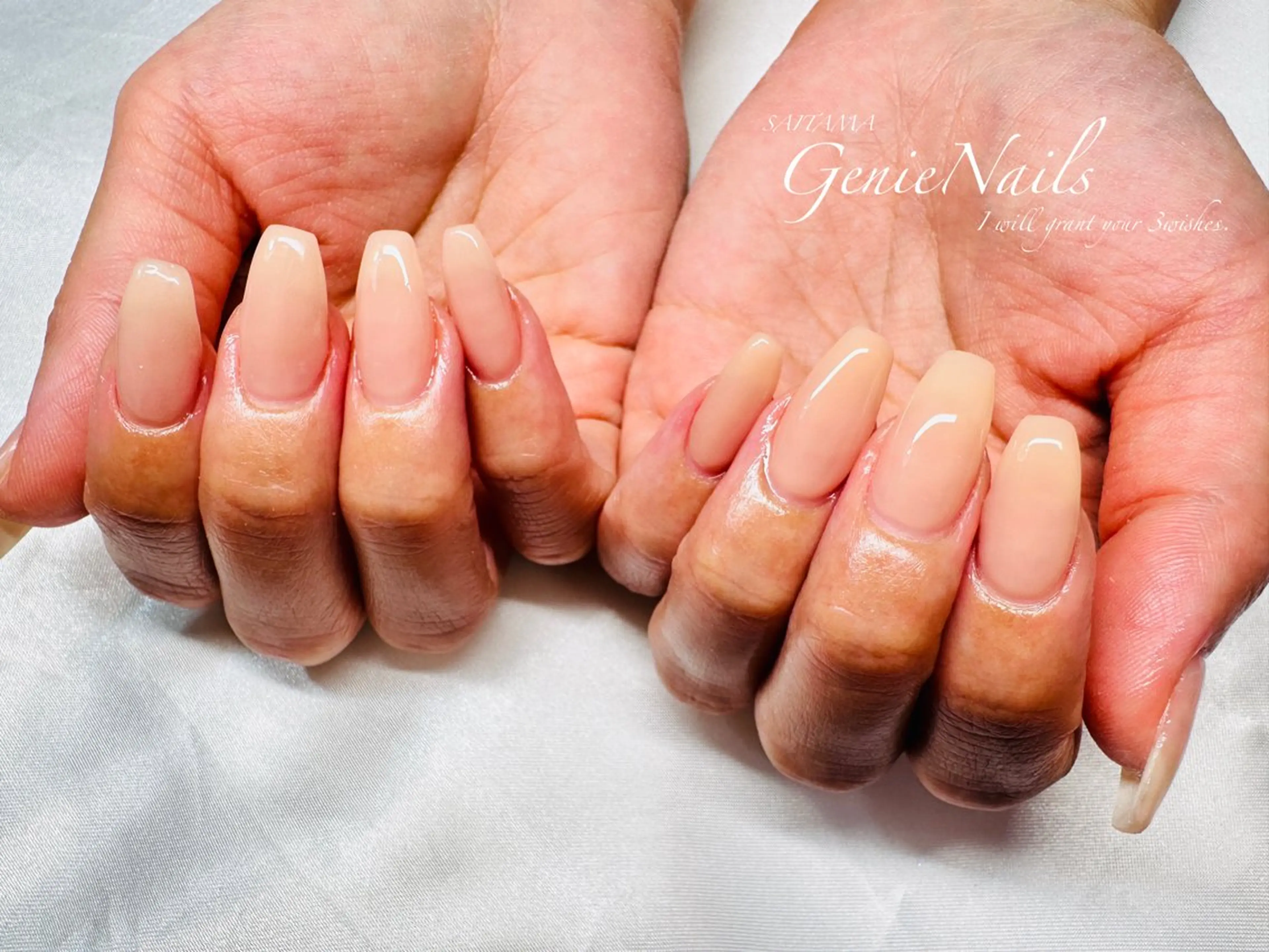 メンズ ネイル アートネイル 長さ出し 氷ネイル・うるうるネイル ロングネイル 持ち込み Genie Nailsのネイルデザイン