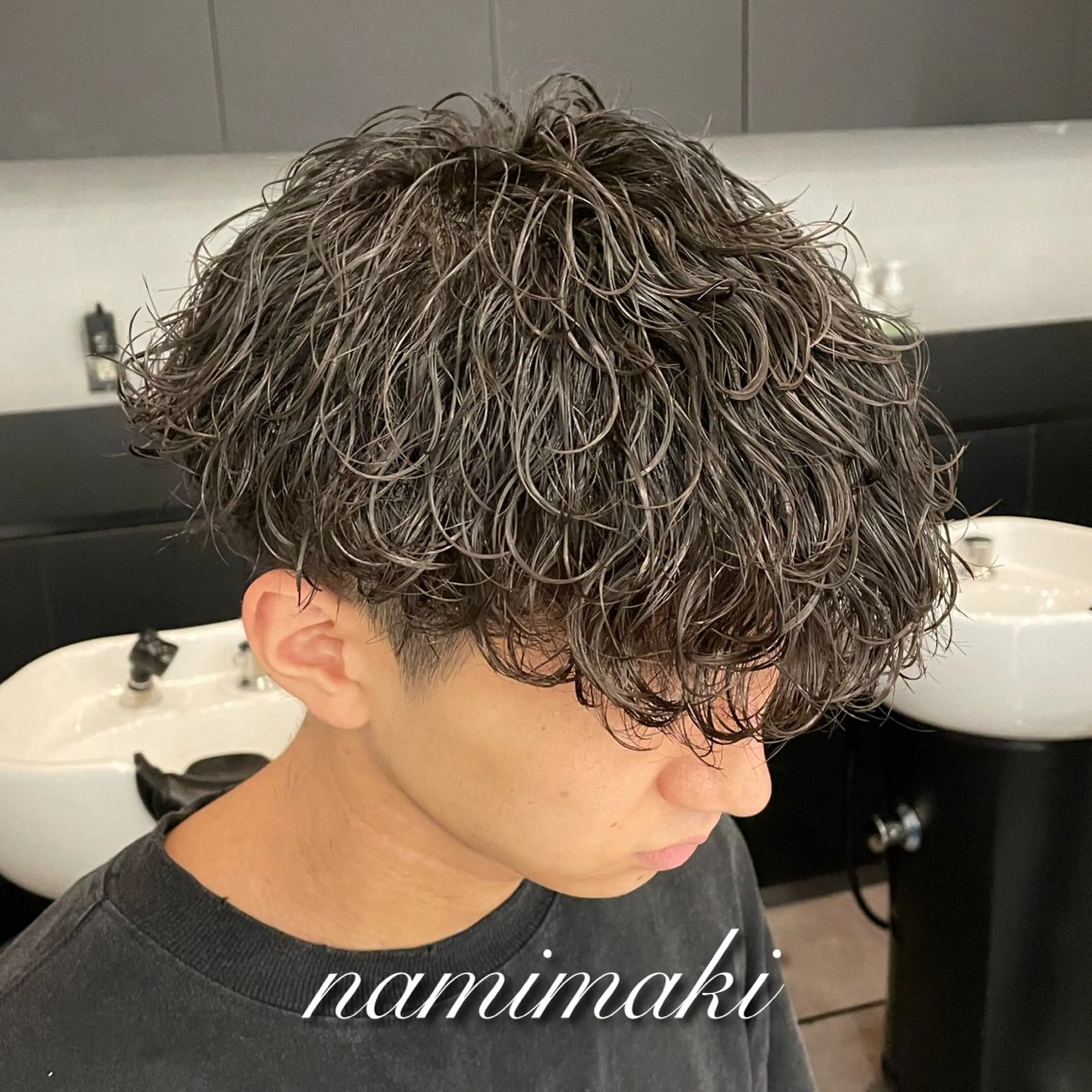 パーマ メンズ カット パーマ 横浜メンズパーマ🔥 大野賢人のヘアスタイル