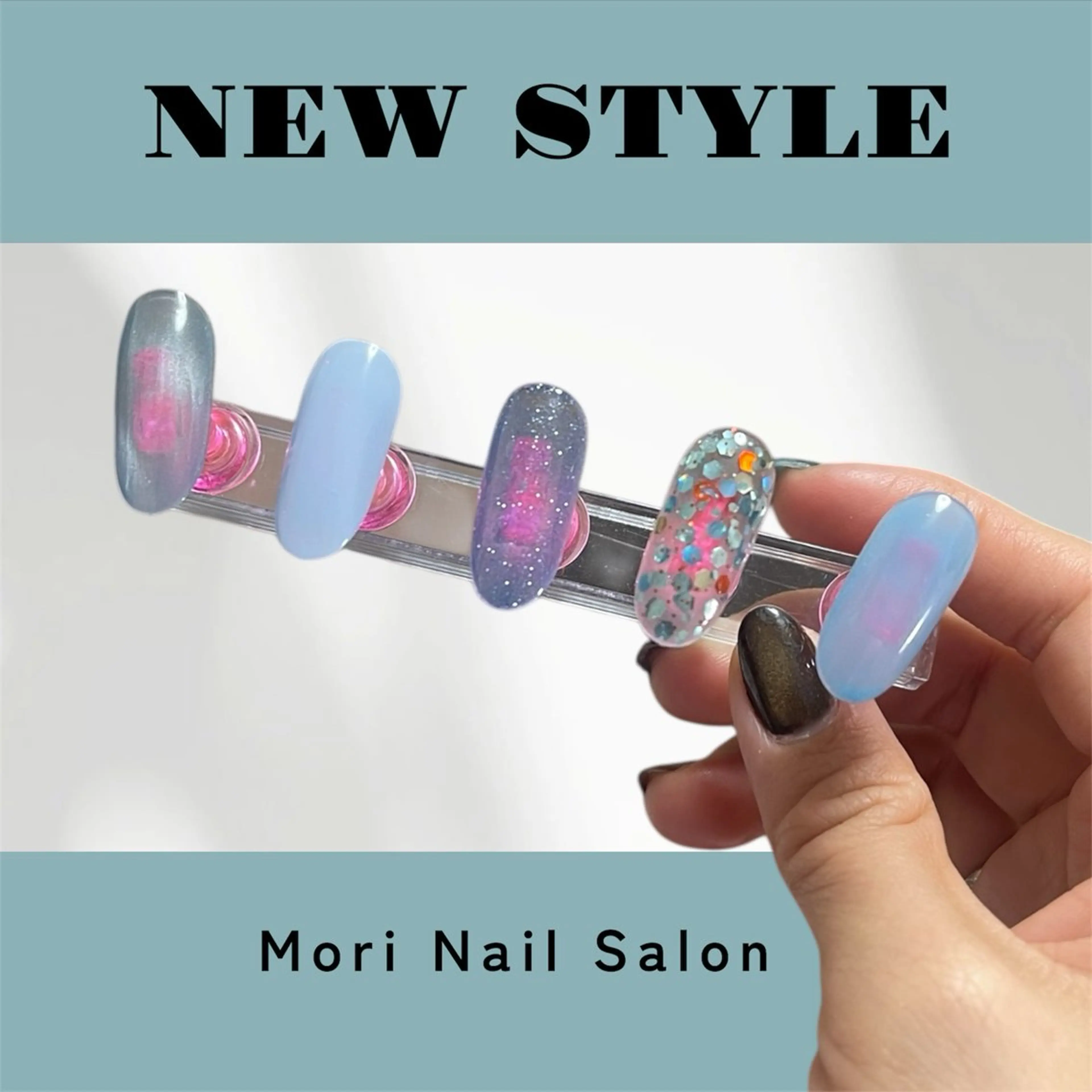 ネイル フラッシュネイル ジェルネイル マグネットネイル MORI ネイル SALONのネイルデザイン