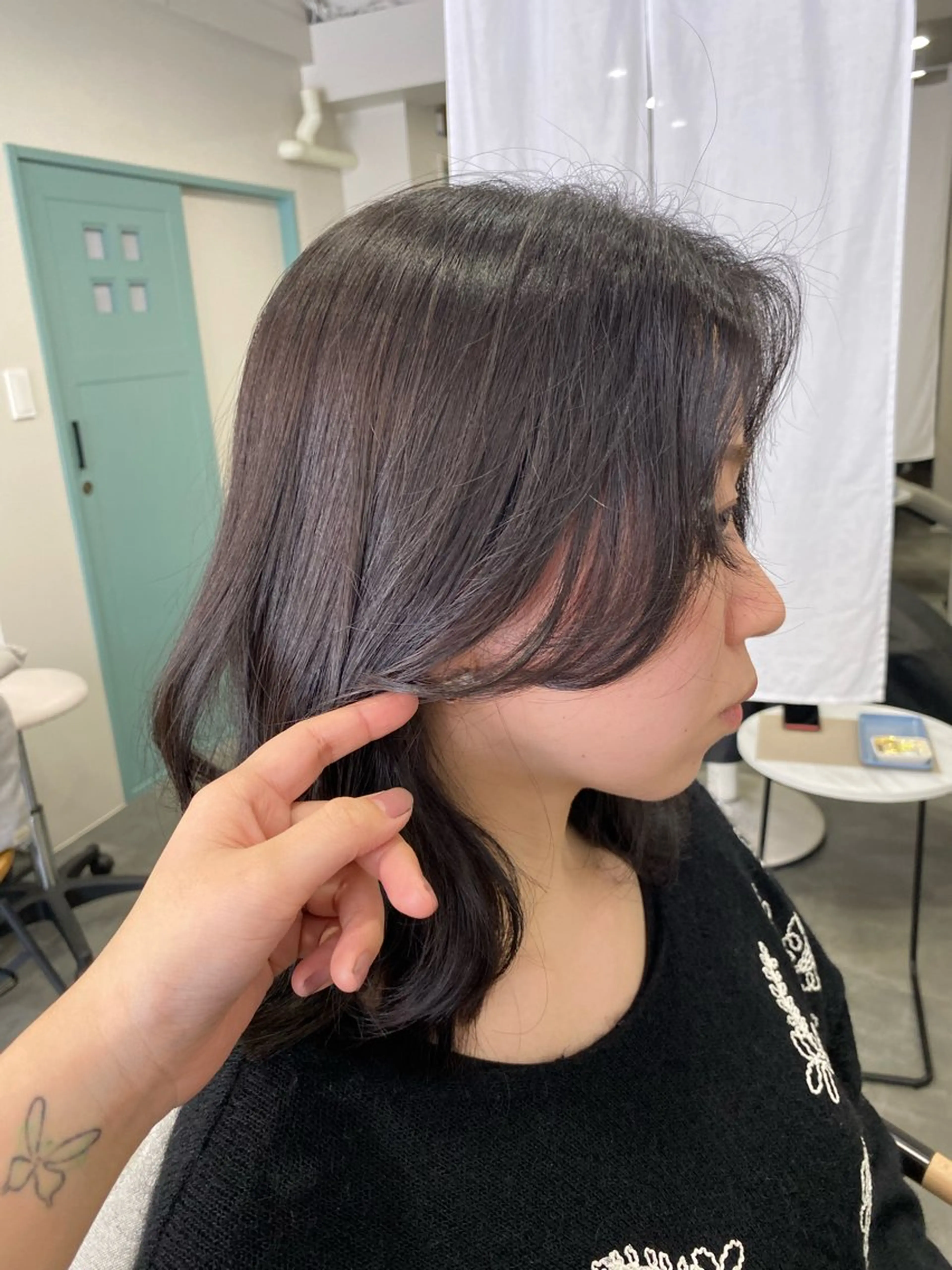 ミディアム 【coco.】hair所属・カジカワサキ/髪質 改善/クロスパーマのヘアスタイル