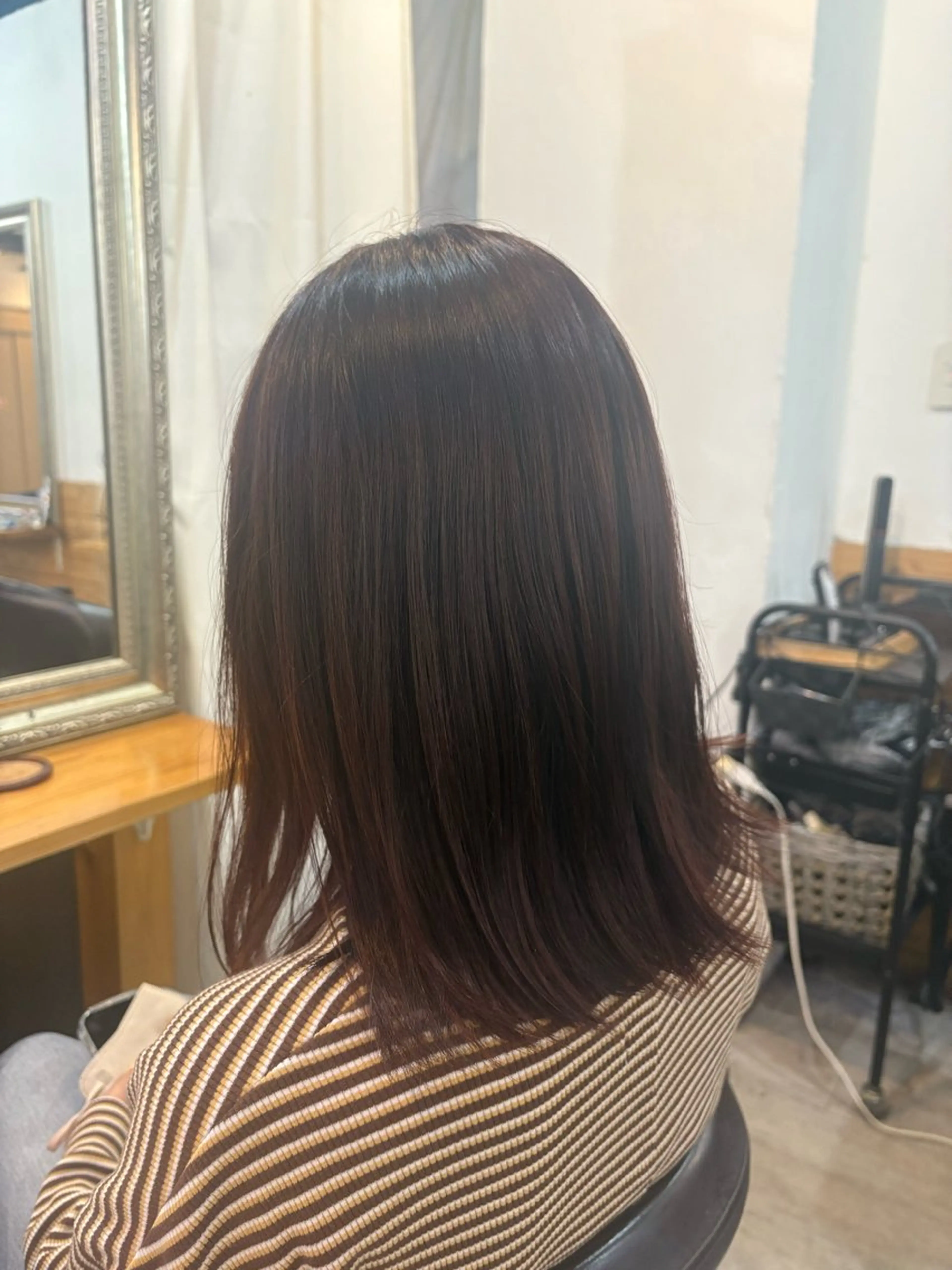 ミディアム カラー カット ヘアカラー トリートメント 髪質改善/艶カラー /茶屋町/文野のヘアスタイル
