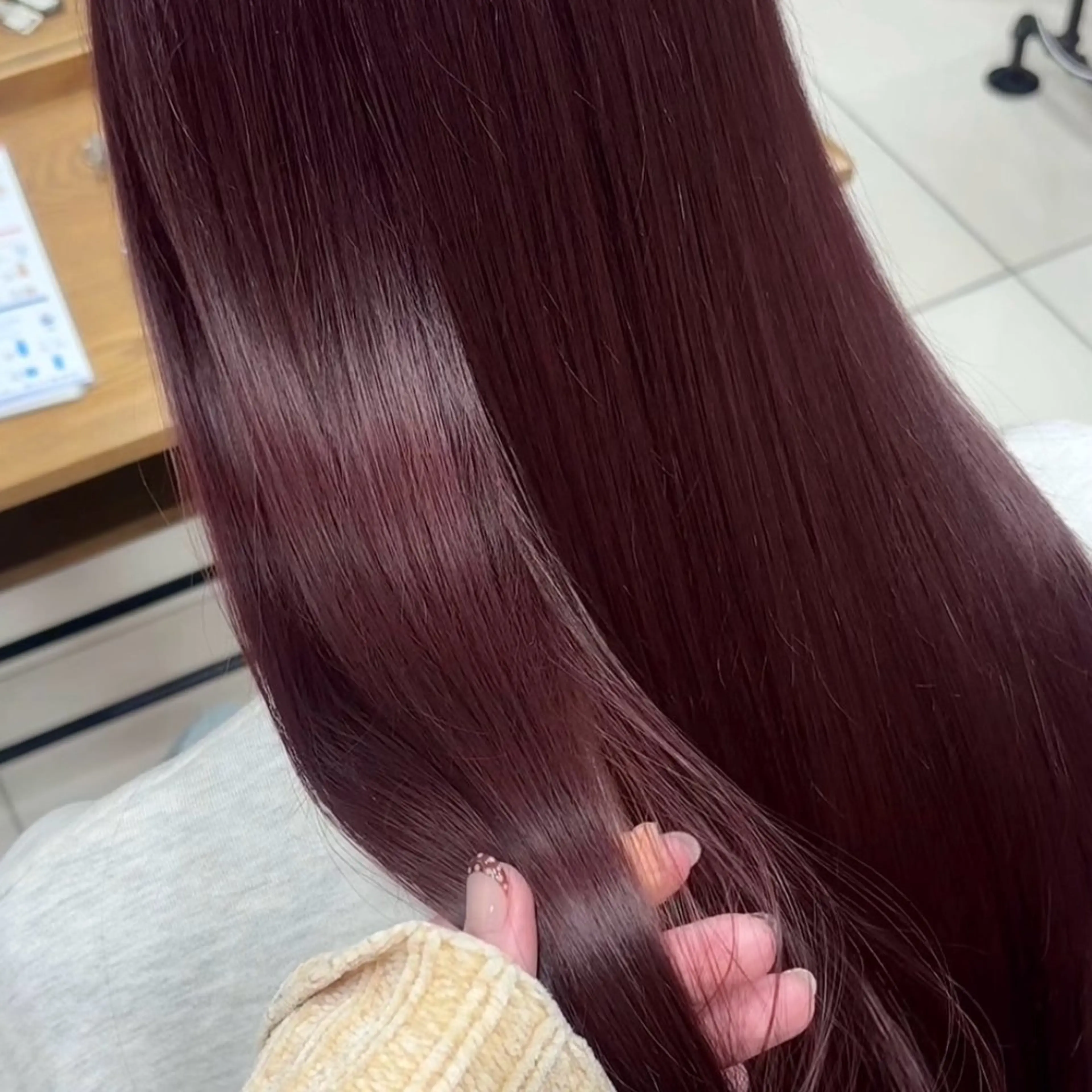 カラー レッドカラー ヘアカラー トリートメント ブリーチなしダブル カラー/暖色/麻咲のヘアスタイル