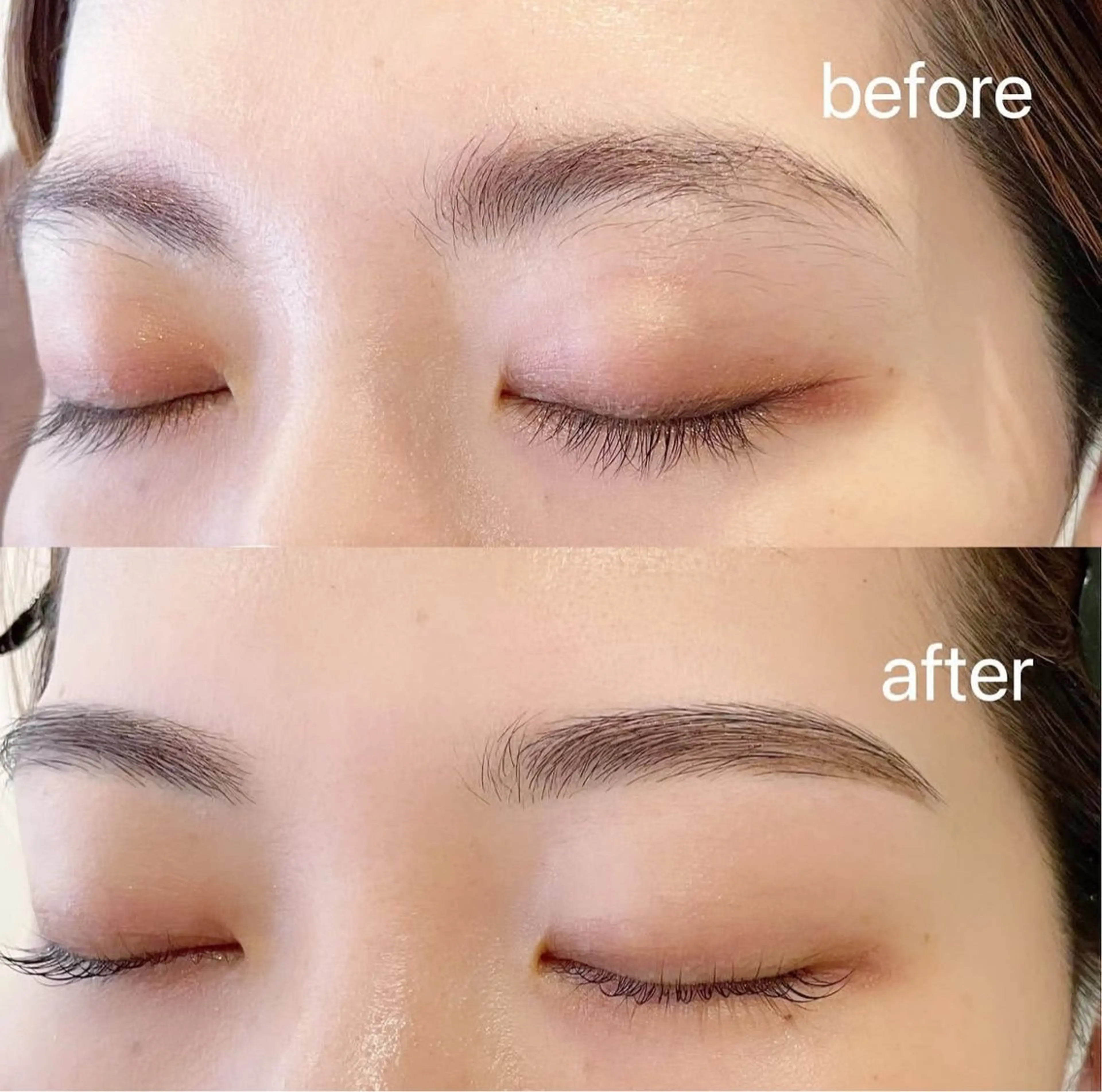 眉毛/アイブロウワックス、間引き、メイク仕上げの写真