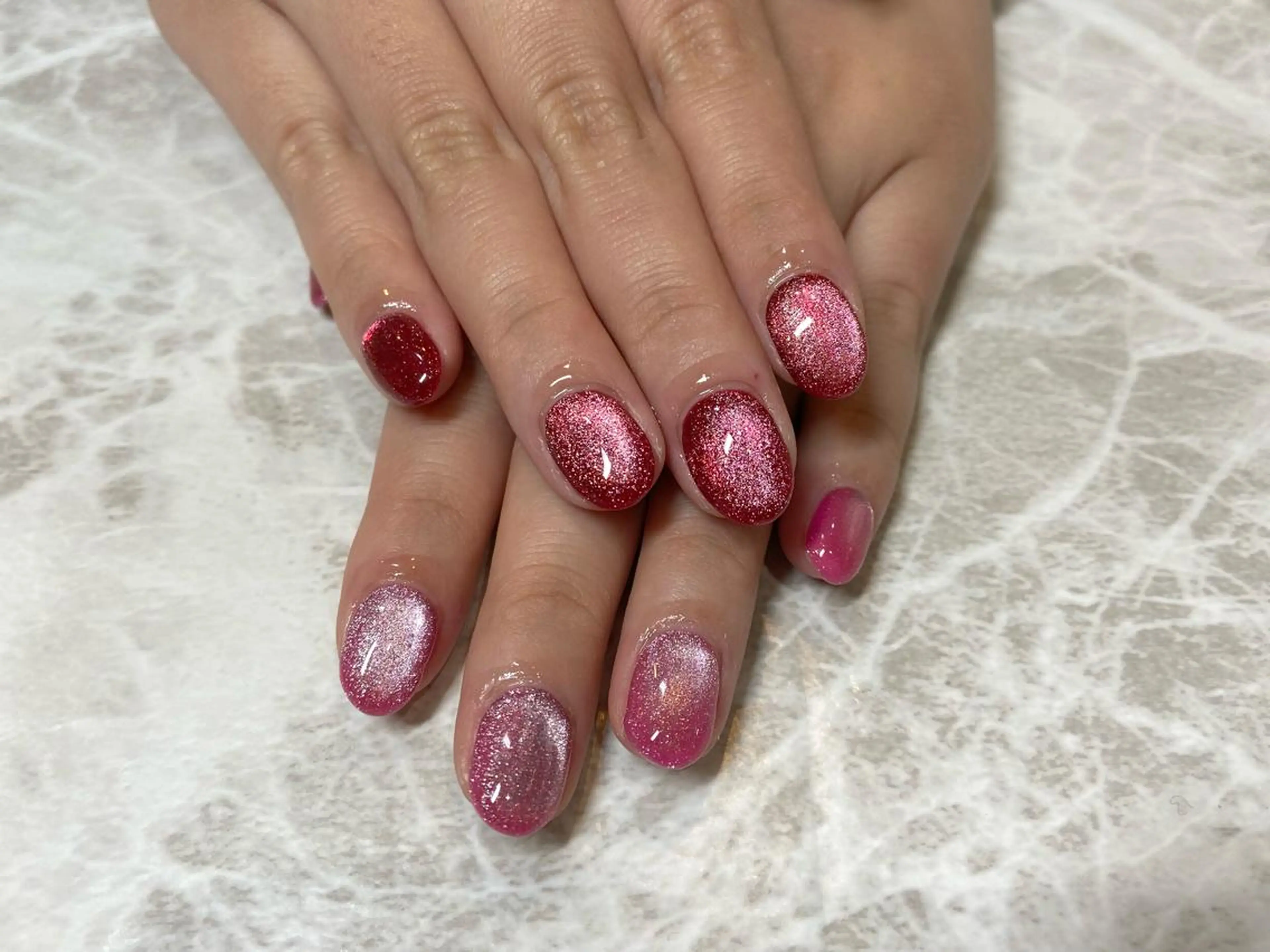 ネイル マグネットネイル ぷっくりネイル 🧸熊谷 かほ🧸のネイルデザイン