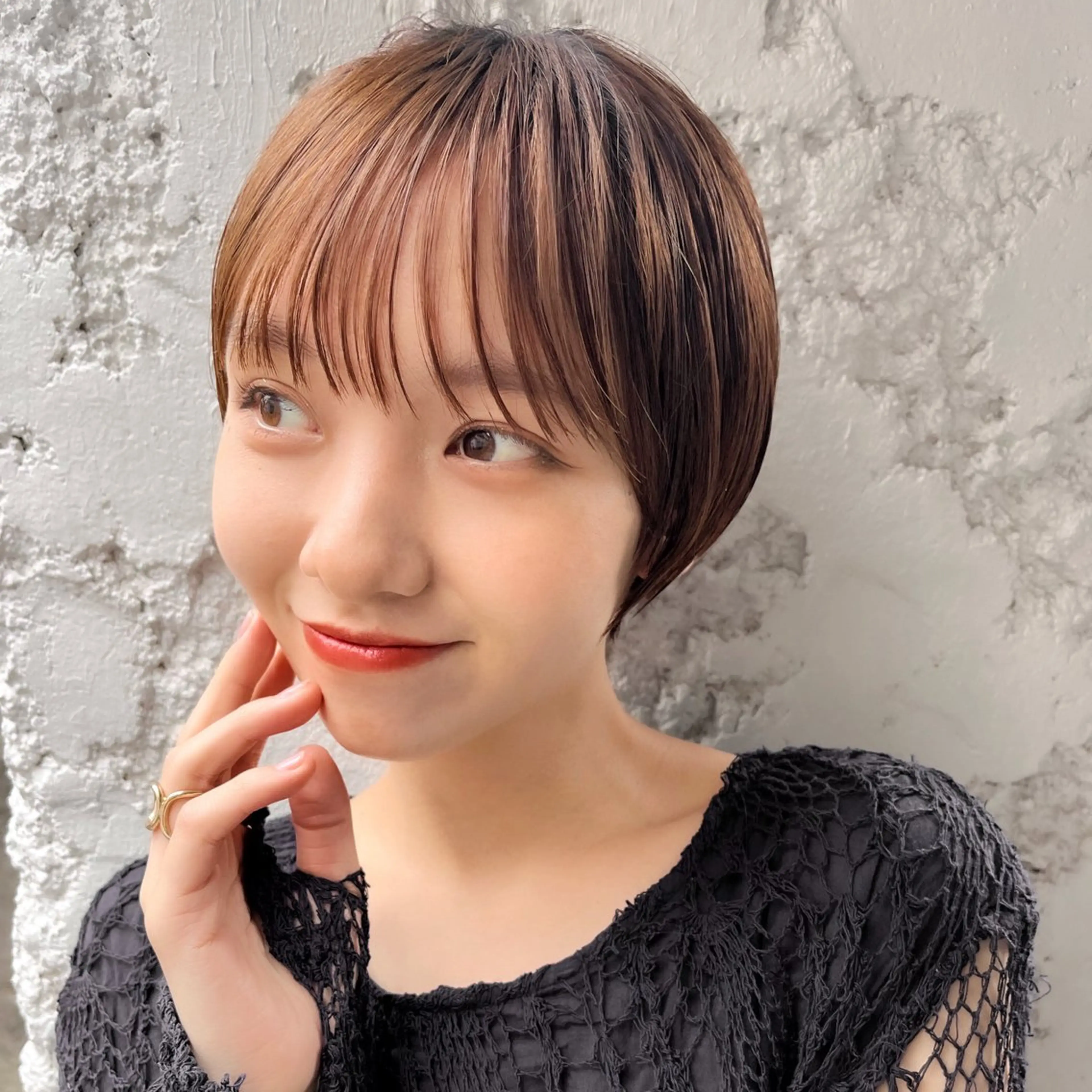 ショート カラー ショートボブ 丸みショート ハイライトカラー ボブ くびれヘア ショートヘア特化 似合せが得意🤩のヘアスタイル