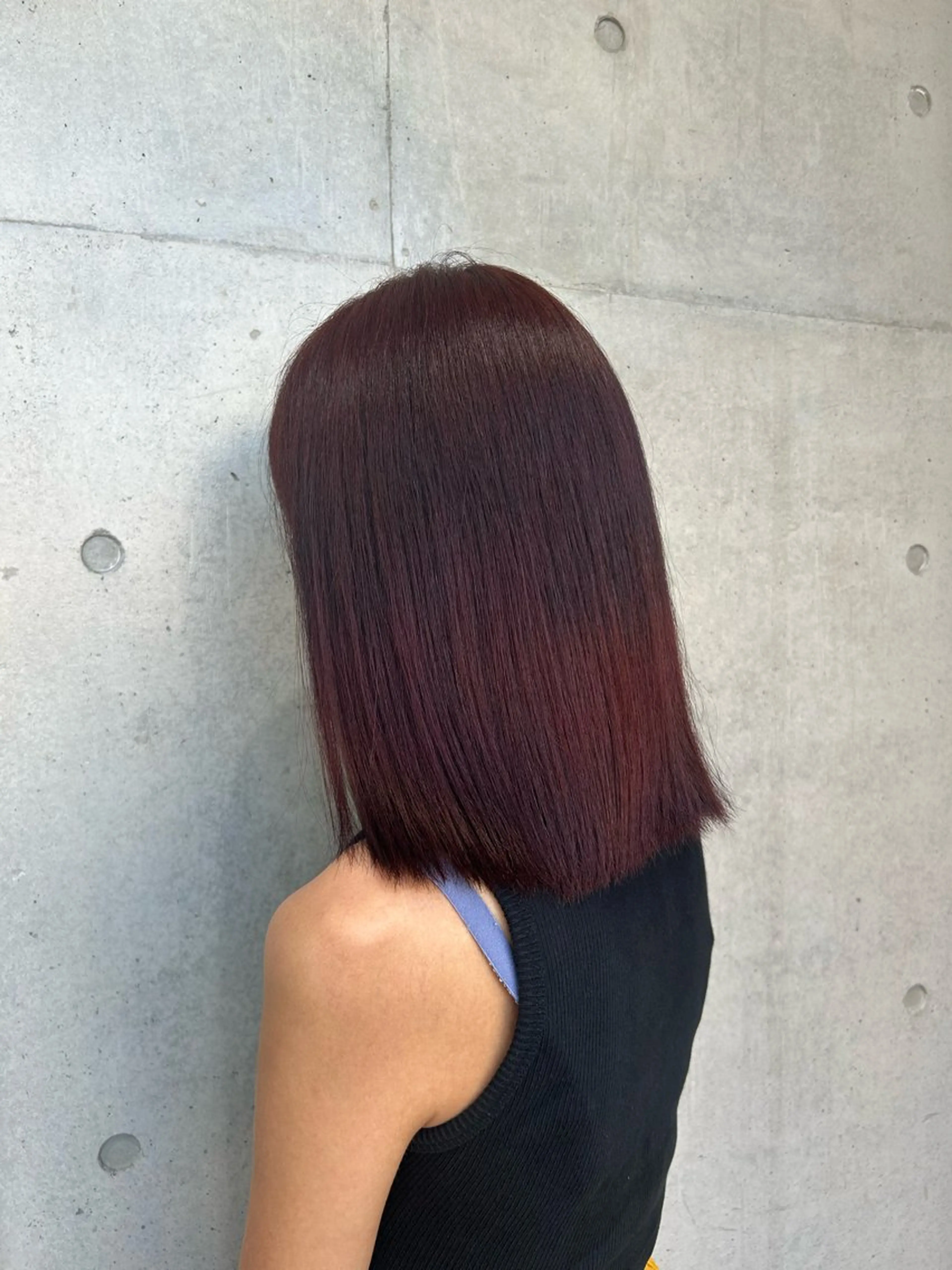 ミディアム カラー ヘアアレンジ カット ヘアカラー トリートメント ボブ艶モテカラー🫧 カリンのヘアスタイル