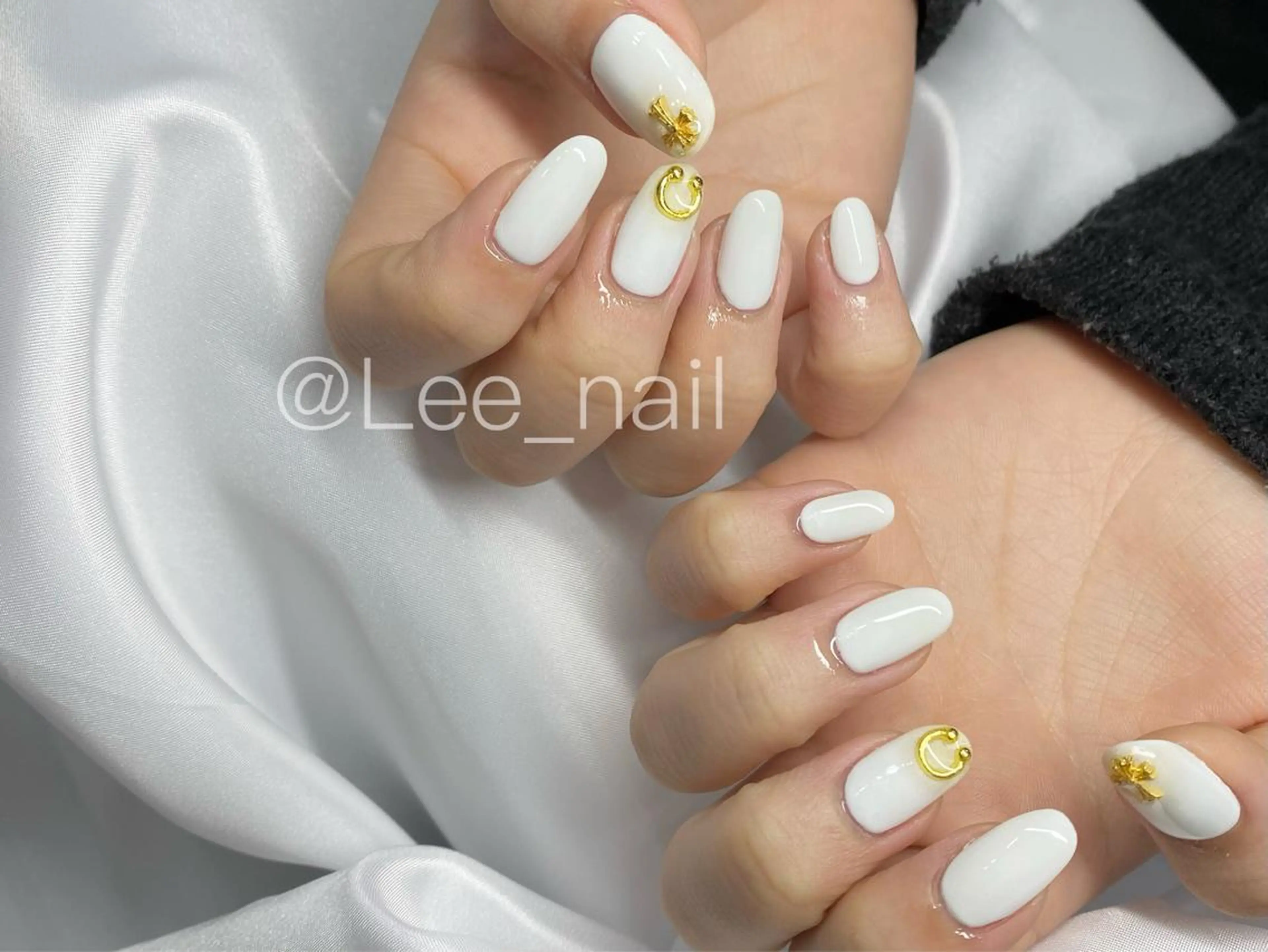 ネイル ホワイト ハンドネイル Lee_ nailのネイルデザイン