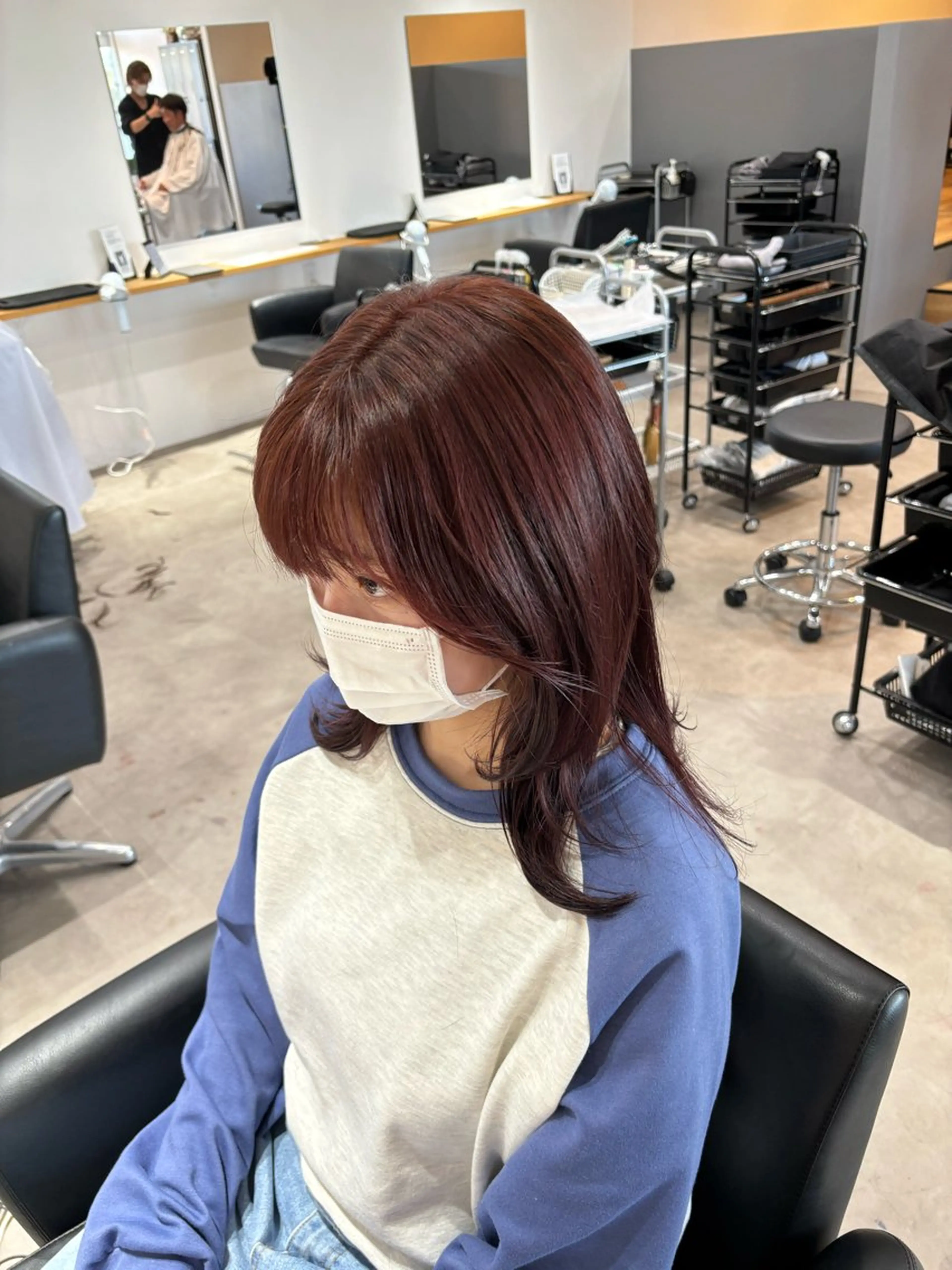 ミディアム ボブ 髪質改善 韓国風ヘア レイヤーカット 縮毛矯正 カット ヘアカラー rink / ETOILEのヘアスタイル