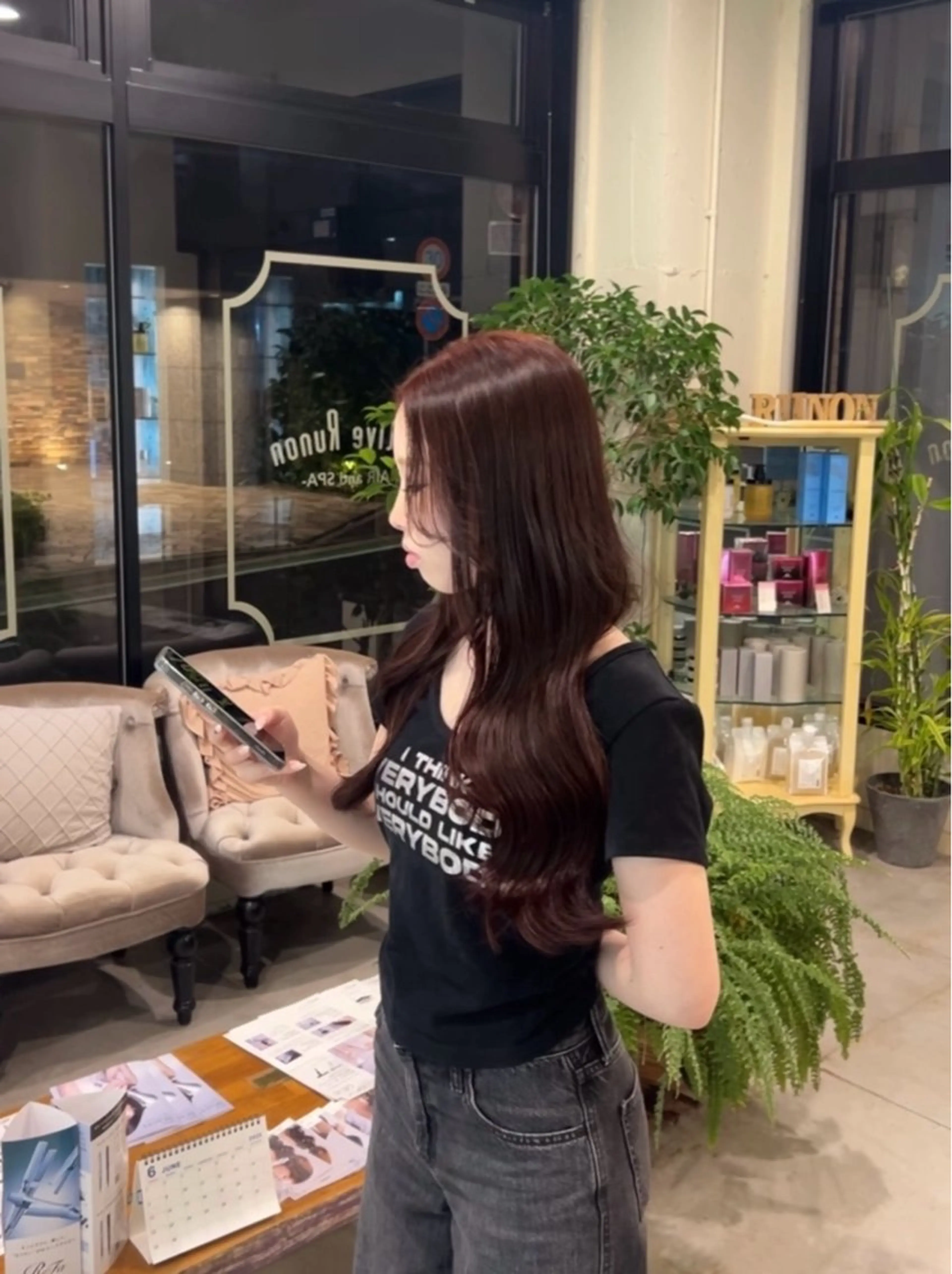 ロング カラー ヘアカラー トリートメント 🫐 キナリ🫐のヘアスタイル