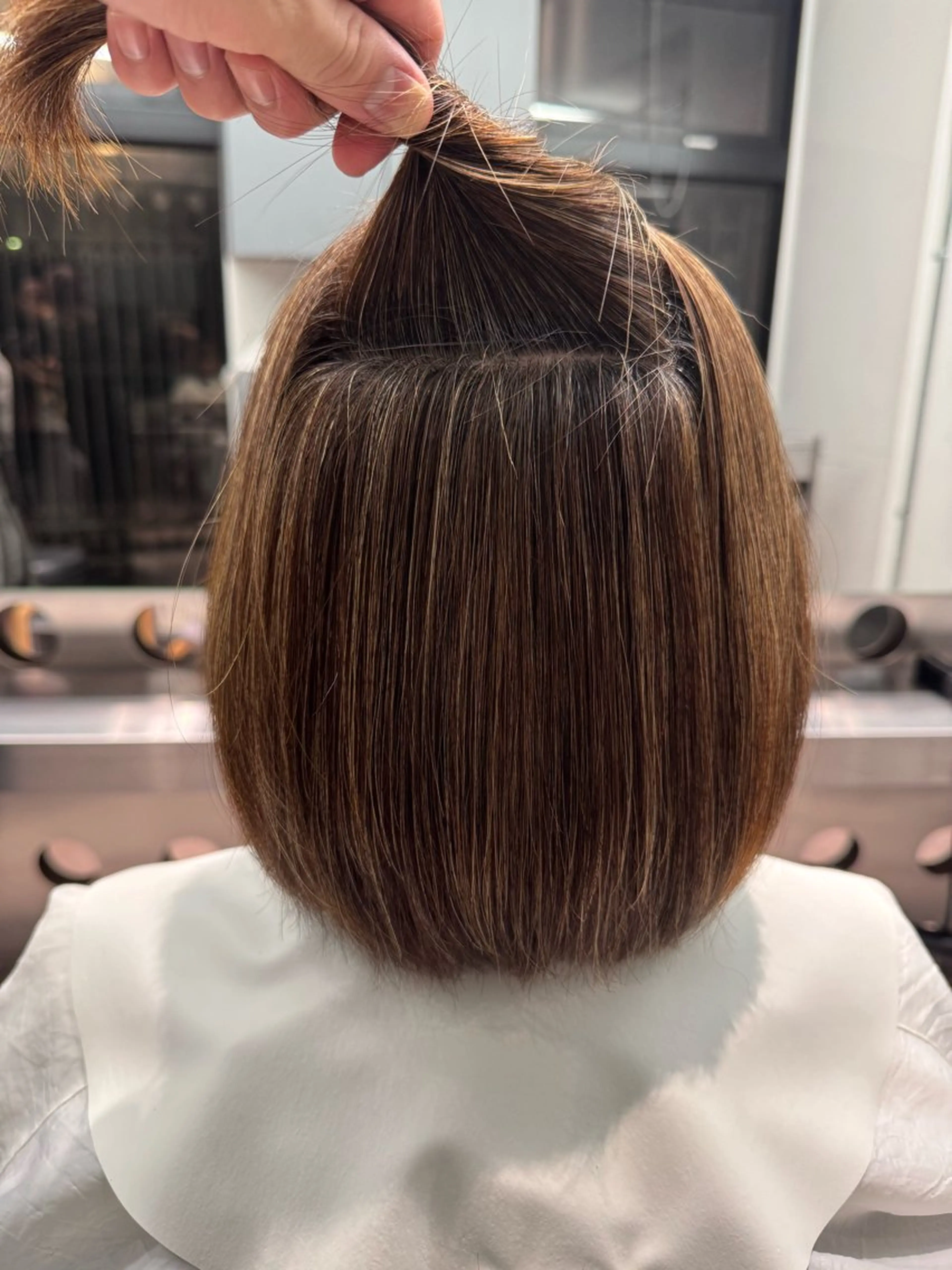 ミディアム パーマ ストレートパーマ 北村 岳久翔のヘアスタイル