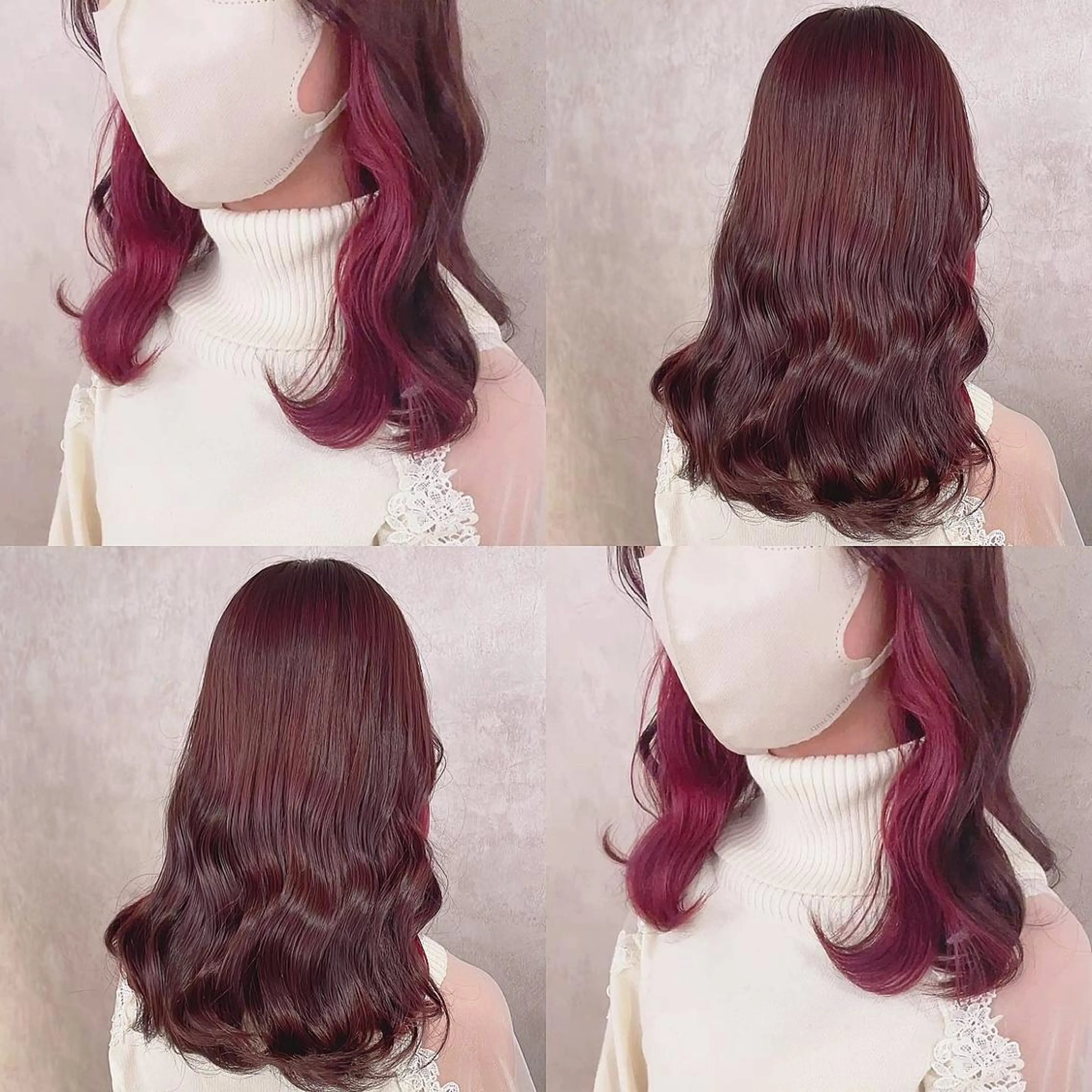 カラー ピンクカラー レッドカラー ヘアカラー トリートメント 渋谷:インナーカラー ／🍒エリカ🍒のヘアスタイル