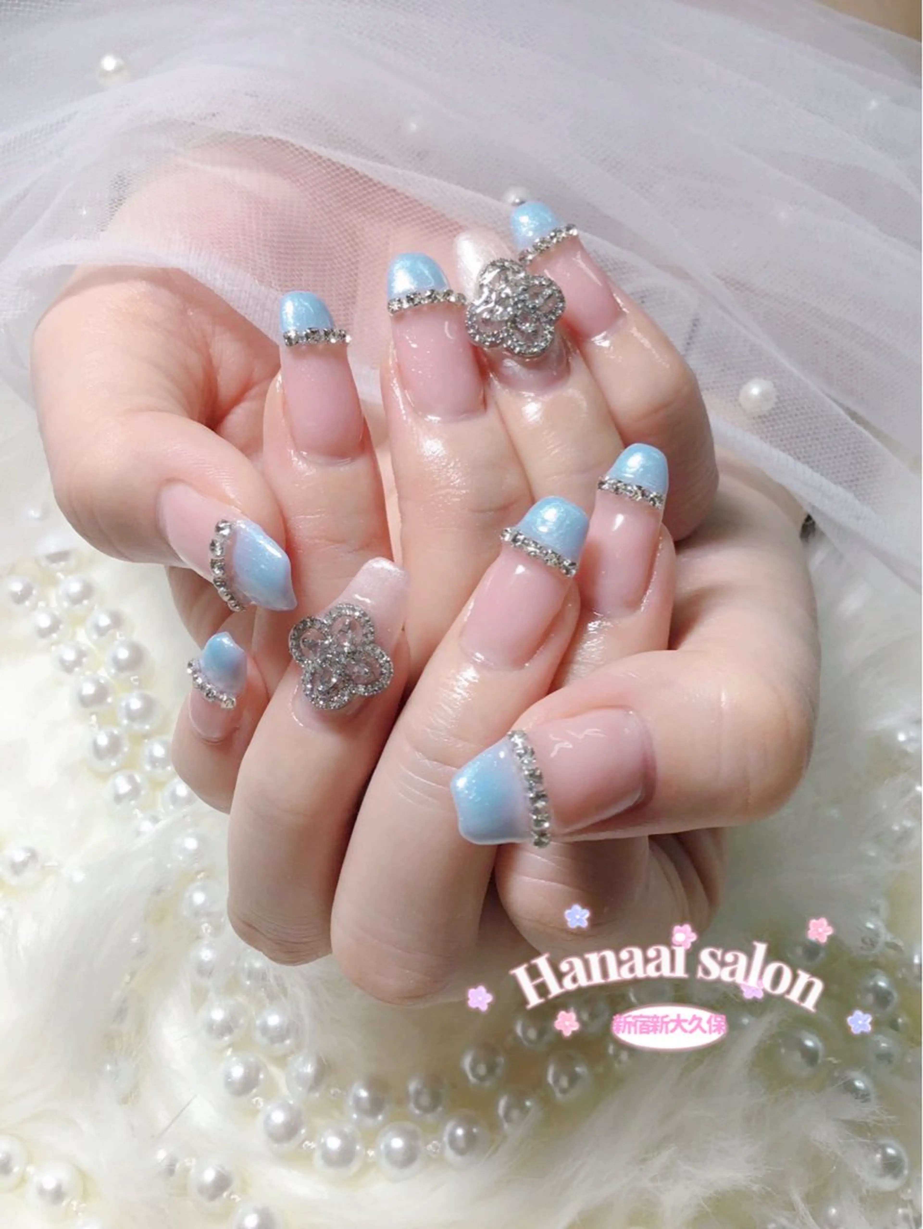 セミロング ハンドネイル Hanaai Salon新大久保店のネイルデザイン