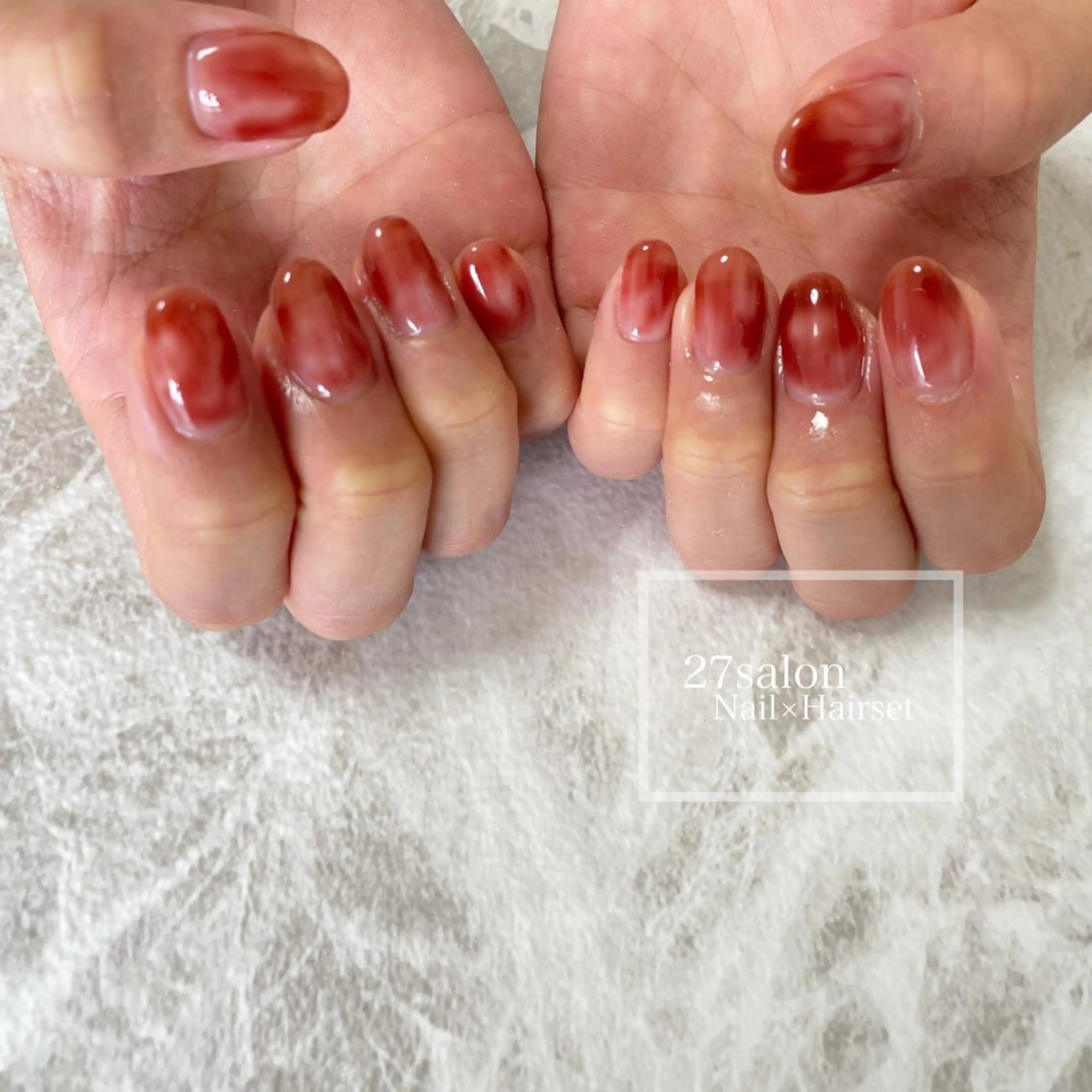 ネイル 赤色 27salon yuinaのネイルデザイン