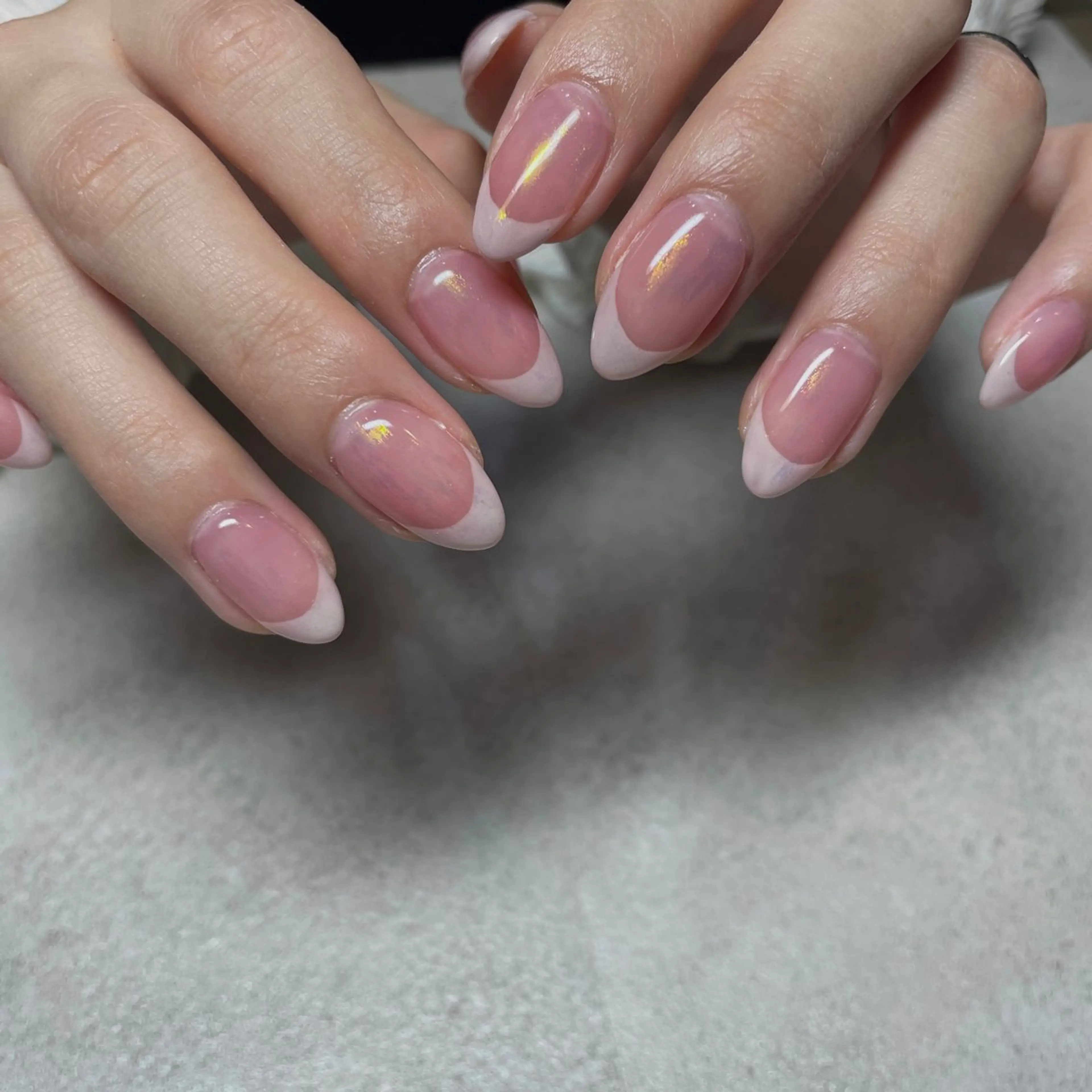 ネイル オーロラネイル フレンチネイル キラキラネイル 韓国ネイル オフィスネイル ハンドネイル acs.n所属・ネイル，耳つぼ 風間すみれのその他イメージ