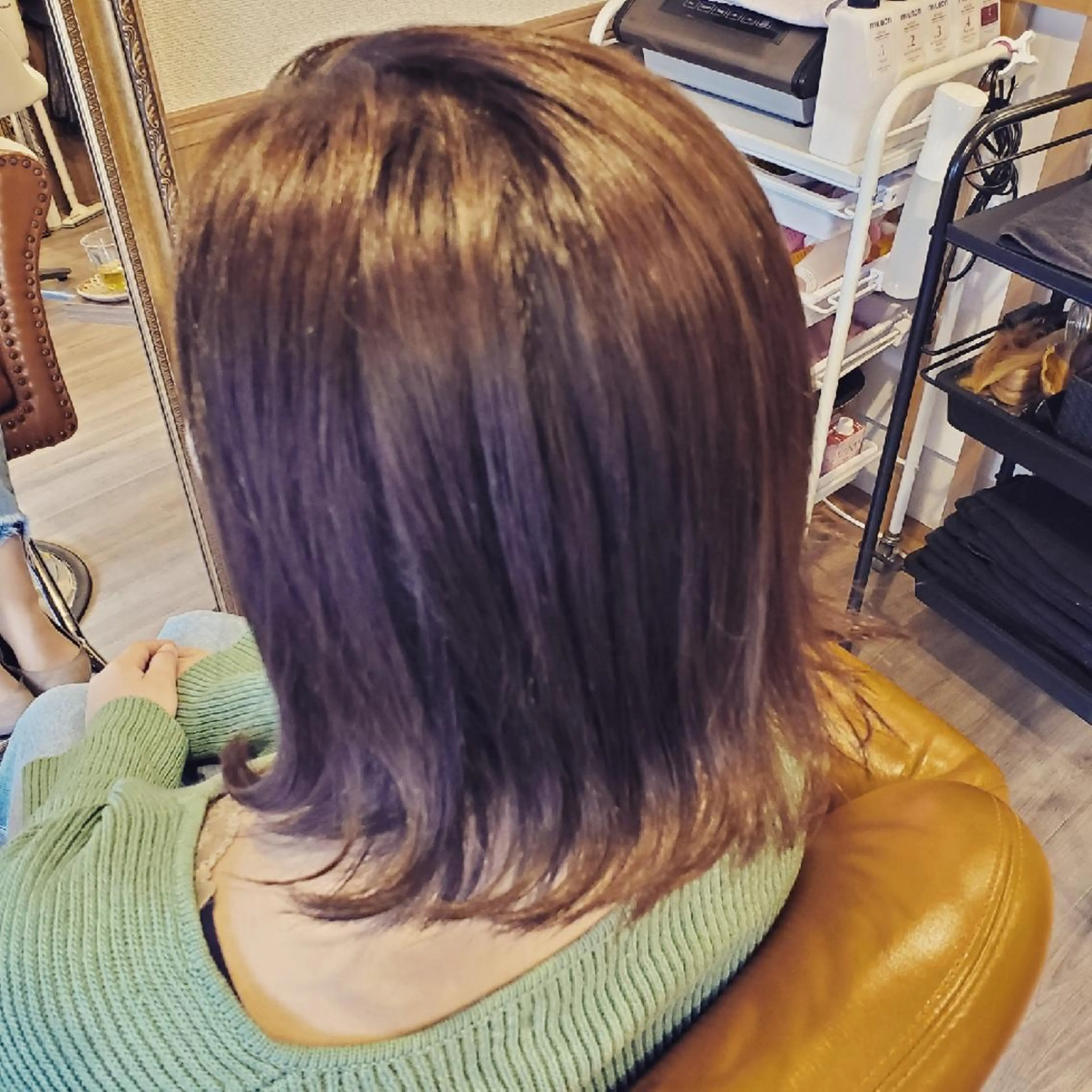 ミディアム カラー ミディアムパーマ アディクシーカラー 外国人風カラー トリートメント カット ヘアカラー トリートメント spa hair  ark 富井直美のヘアスタイル